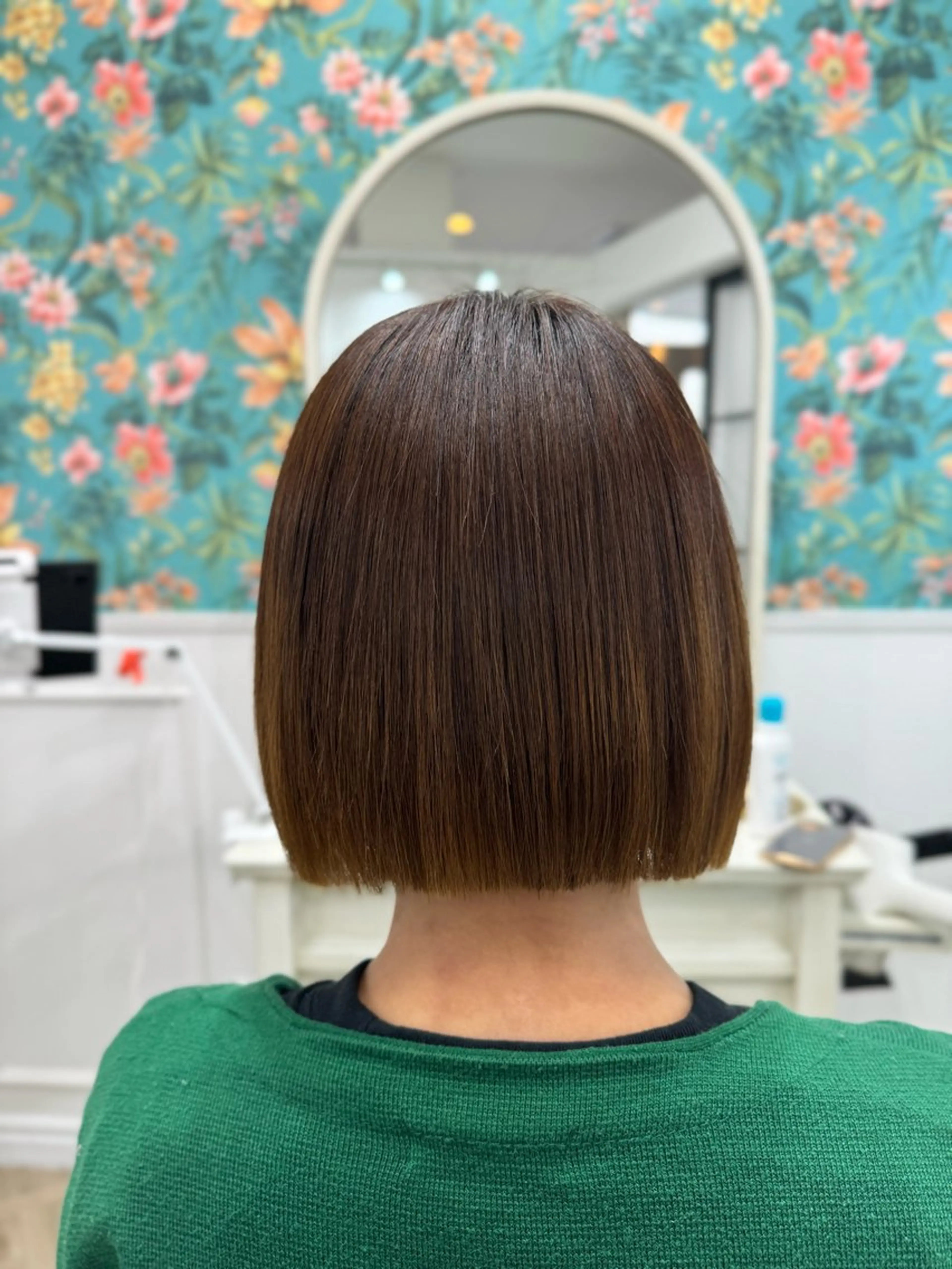 ショート 切りっぱなしボブ ボブ RECARE忠岡 韓国エクステのヘアスタイル