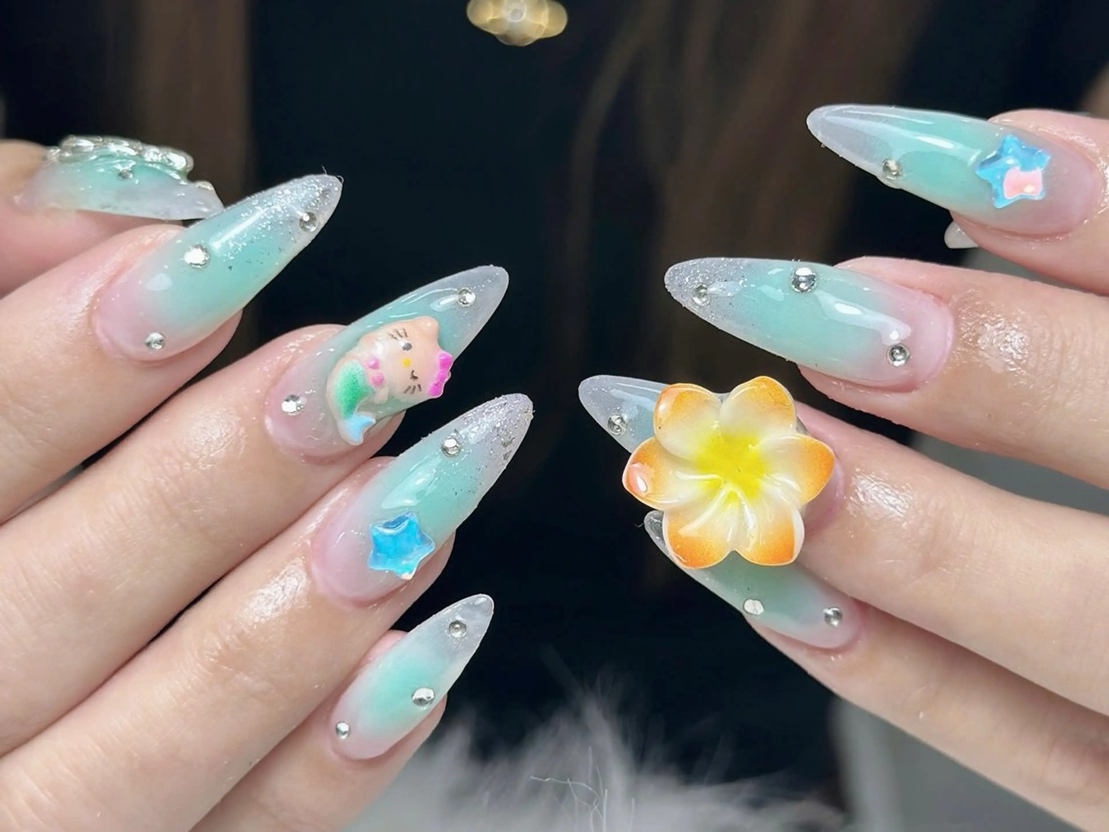 ネイル ジェルネイル 韓国ネイル ロングネイル 持ち込み パラジェル ハンドネイル Luci Nailのネイルデザイン