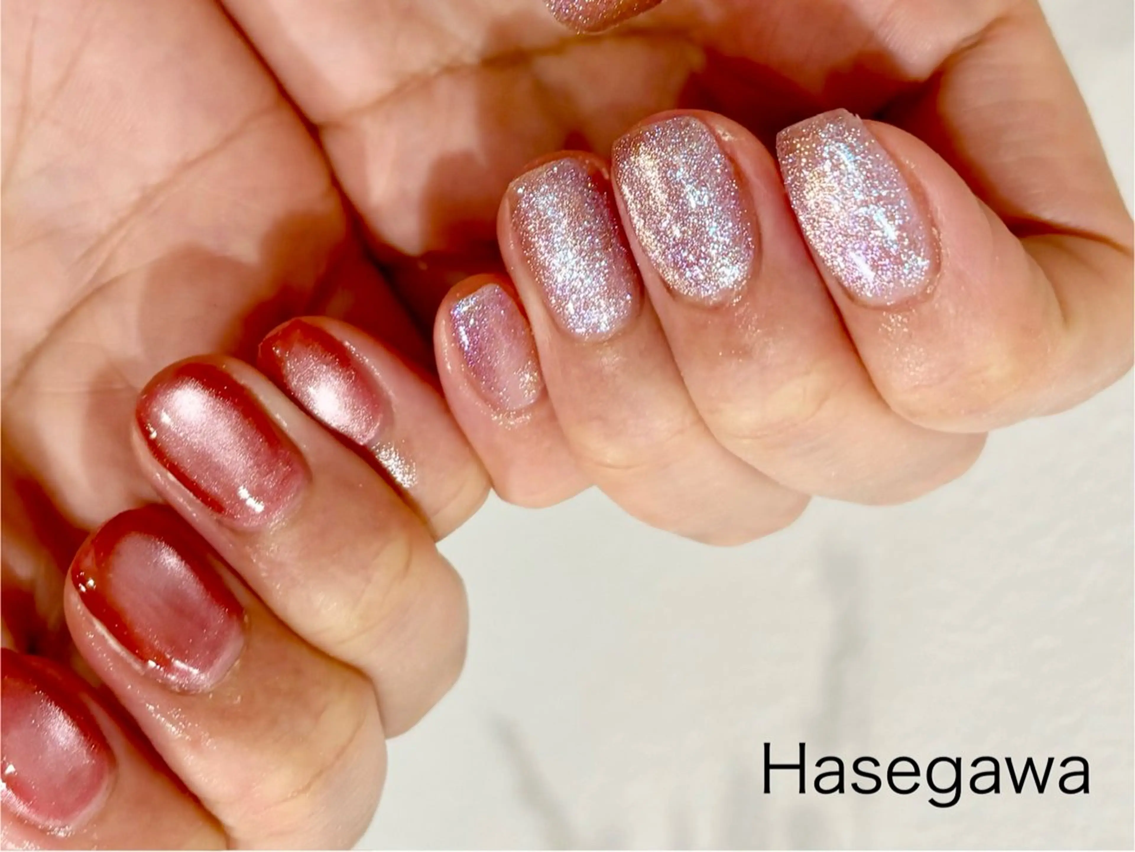 ネイル ピンク フットネイル DROP所属・DROP 長谷川のネイルデザイン