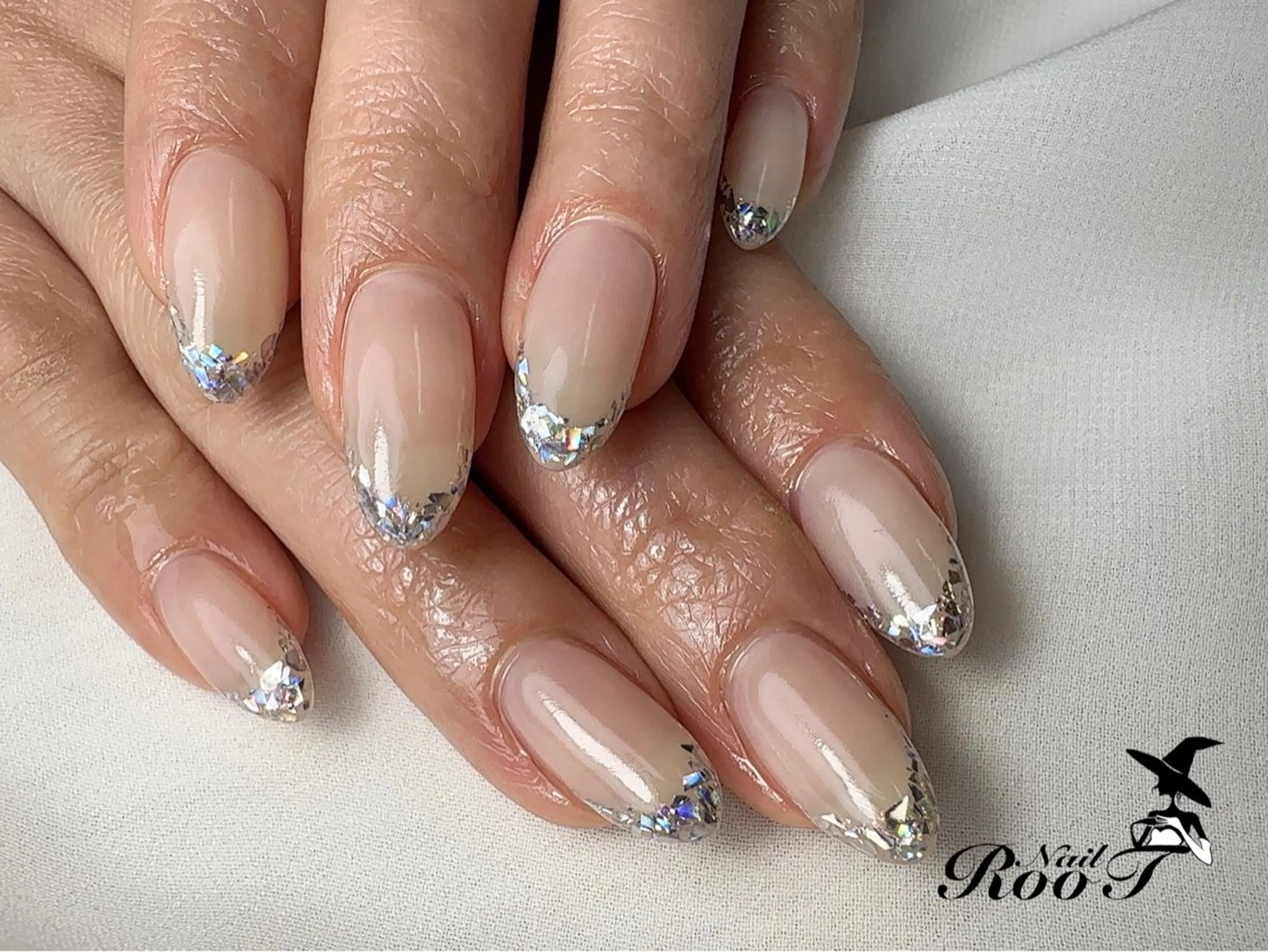ネイル フレンチネイル ラメ(グリッター) ハンドネイル RooT Nailのネイルデザイン