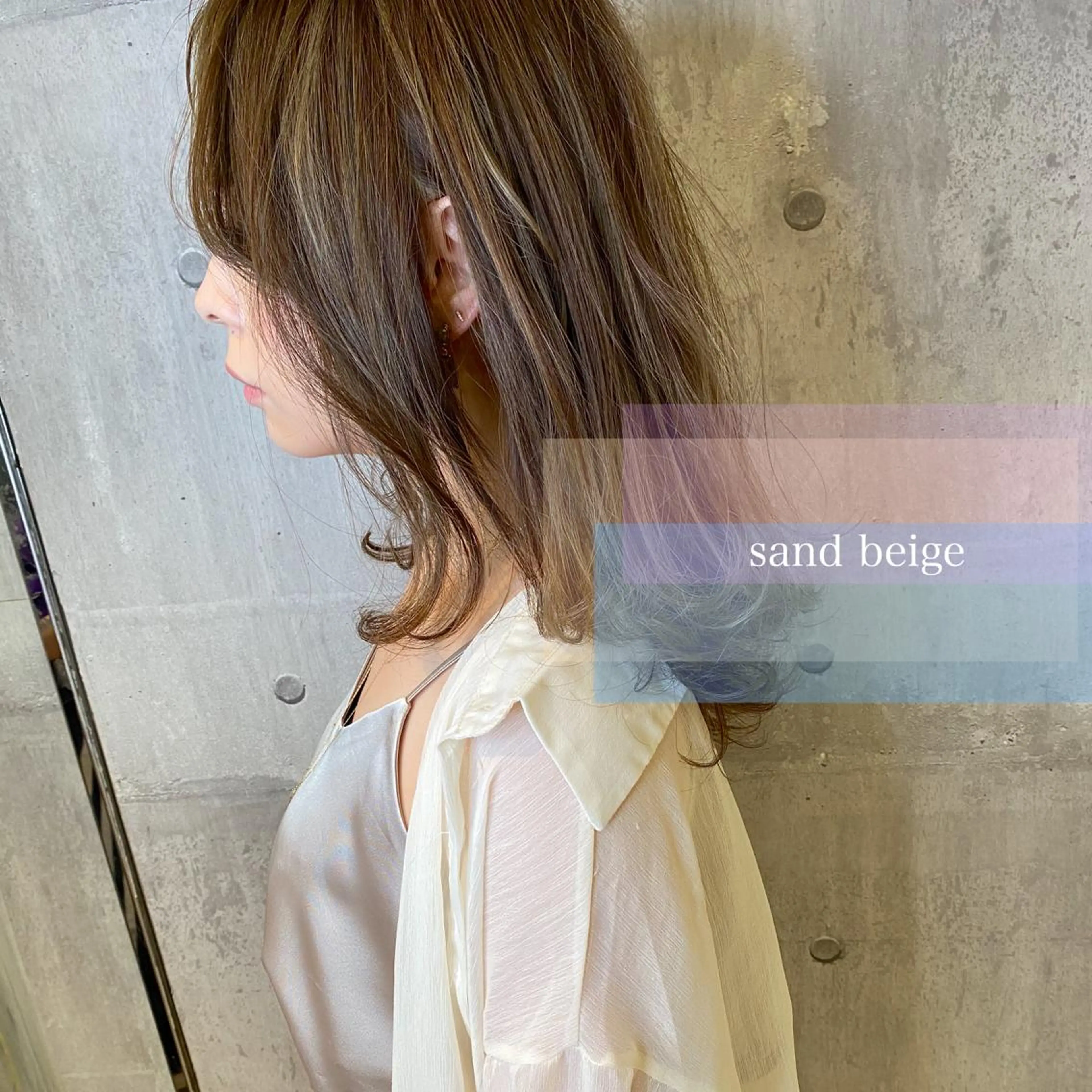 ミディアム カラー ベージュカラー カット ヘアカラー トリートメント 髪質改善ｶﾗｰ ｹｱﾌﾞﾘｰﾁ/ﾀﾑのヘアスタイル