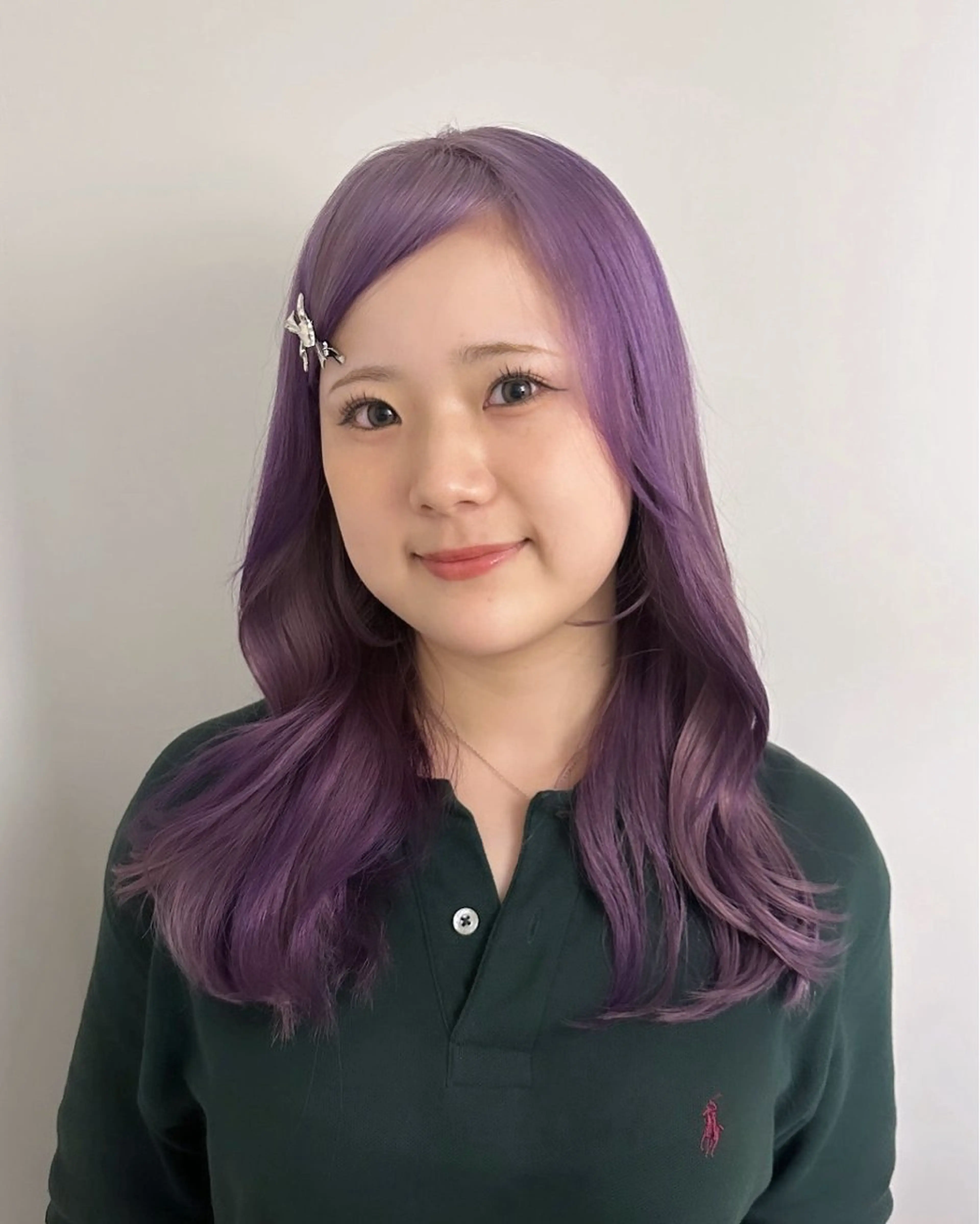 セミロング パープルカラー カット ヘアカラー トリートメント Hana ハイトーン🕯🩰のヘアスタイル