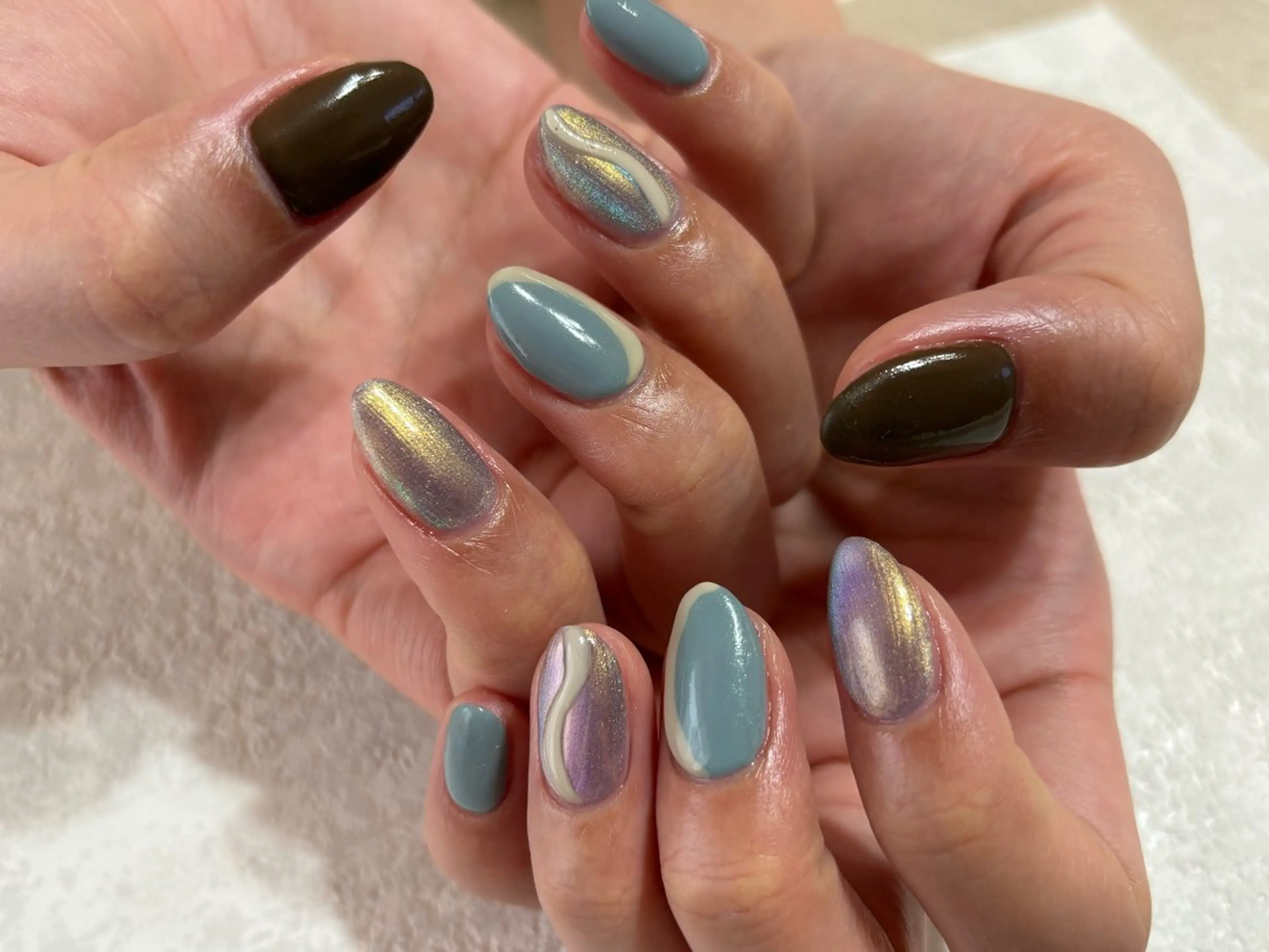 ネイル ジェルネイル 韓国ネイル パラジェル 冬ネイル ハンドネイル kikinail 溝の口のネイルデザイン