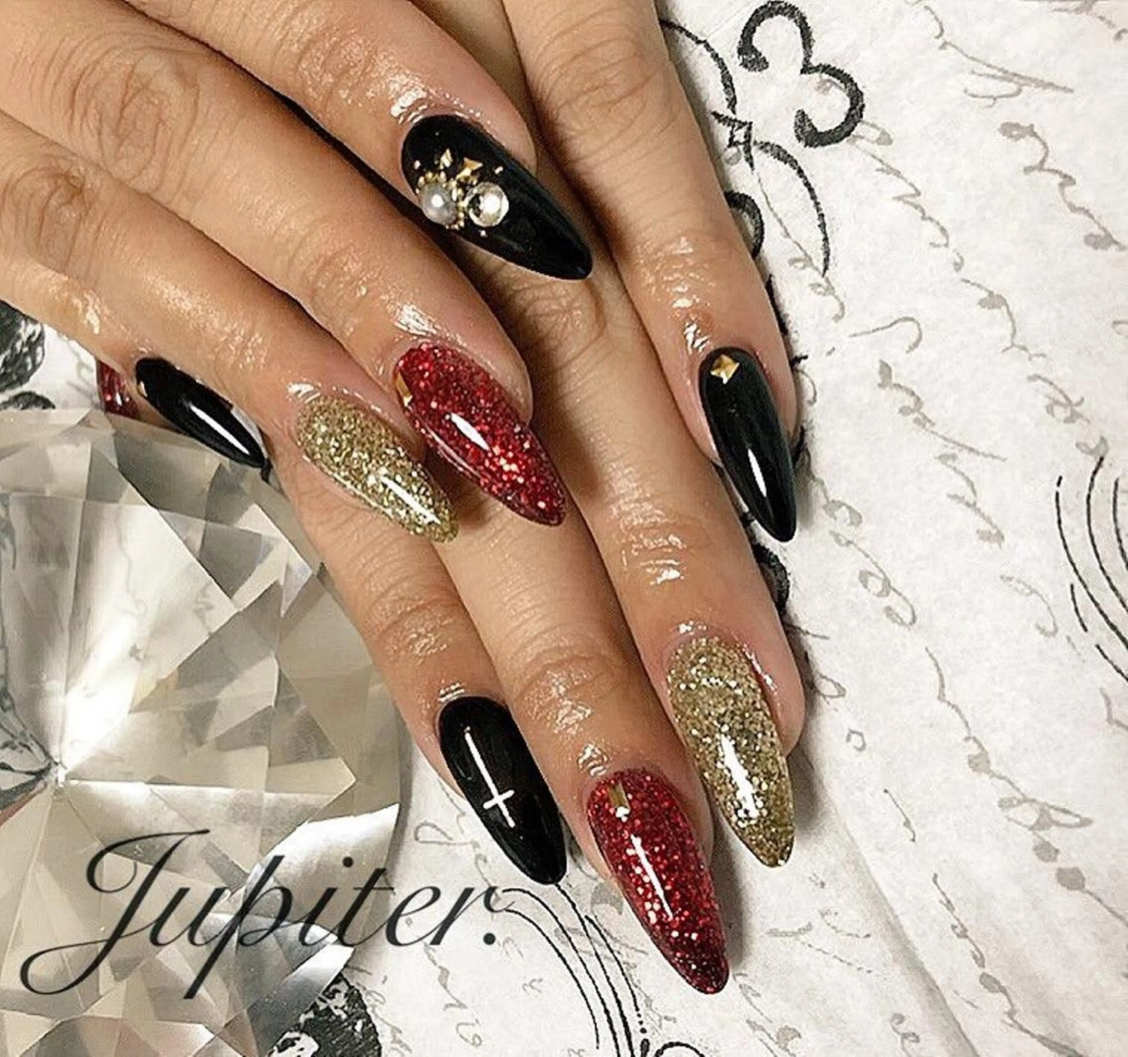 ネイル ラメ(グリッター) スカルプネイル PrivateSalon Jupiter所属・Jupiter .のネイルデザイン