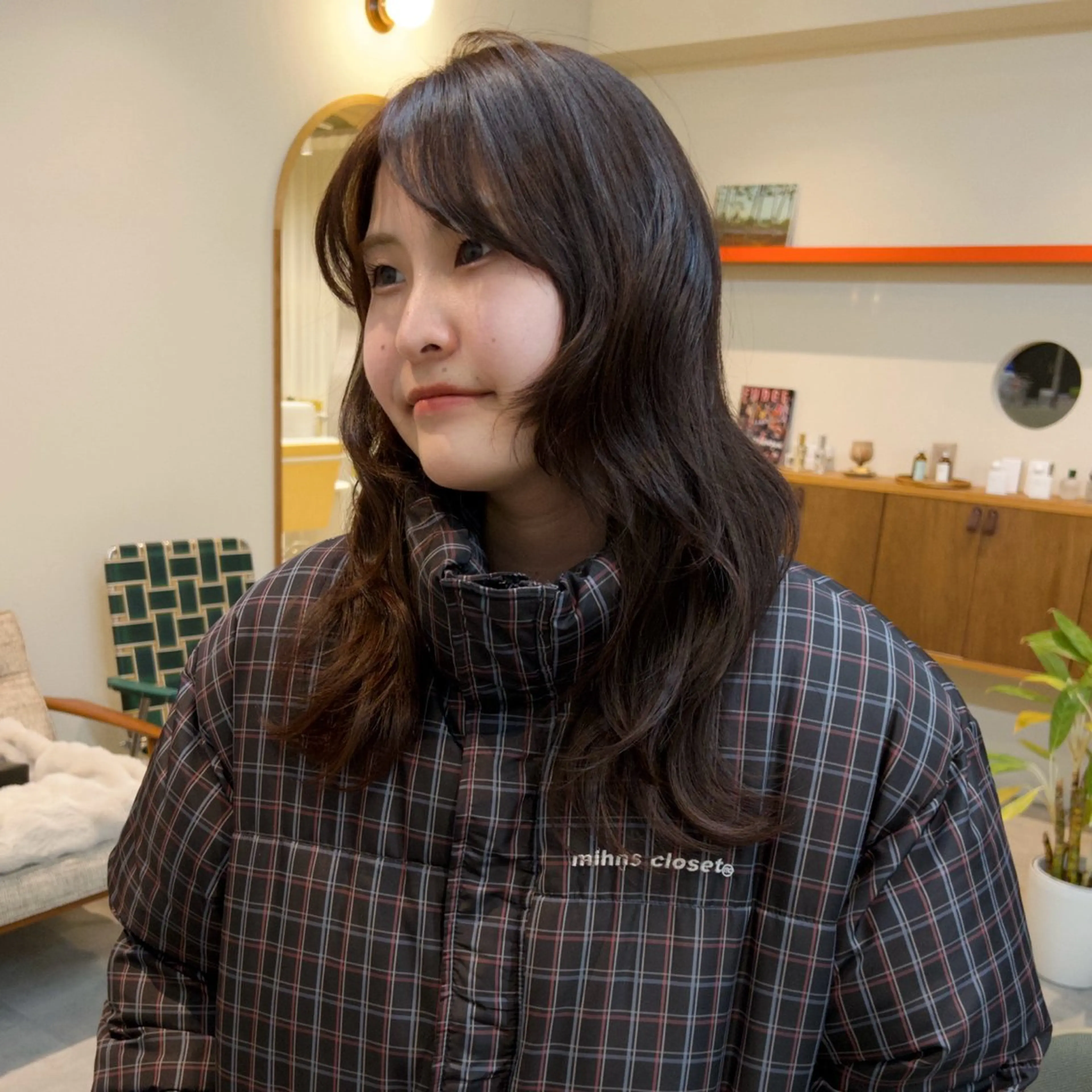 ロング カラー ブラウンカラー オレンジ オレンジブラウン レイヤーカット ヘアカラー suzu /muku.のヘアスタイル