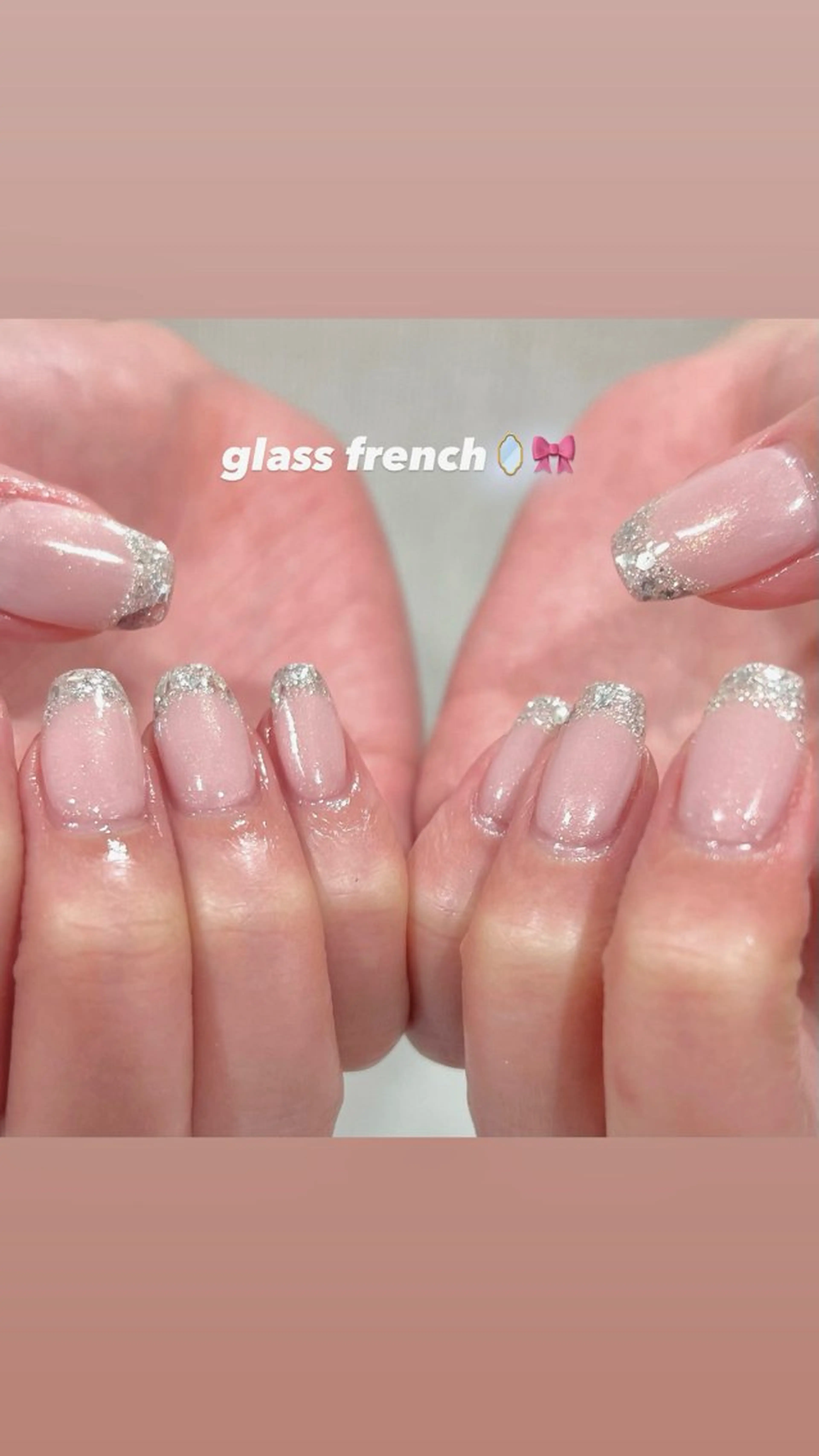 ネイル クリアネイル フレンチネイル ハンドネイル 🎀チーク/ちゅるん 🫧chisa🎀のネイルデザイン