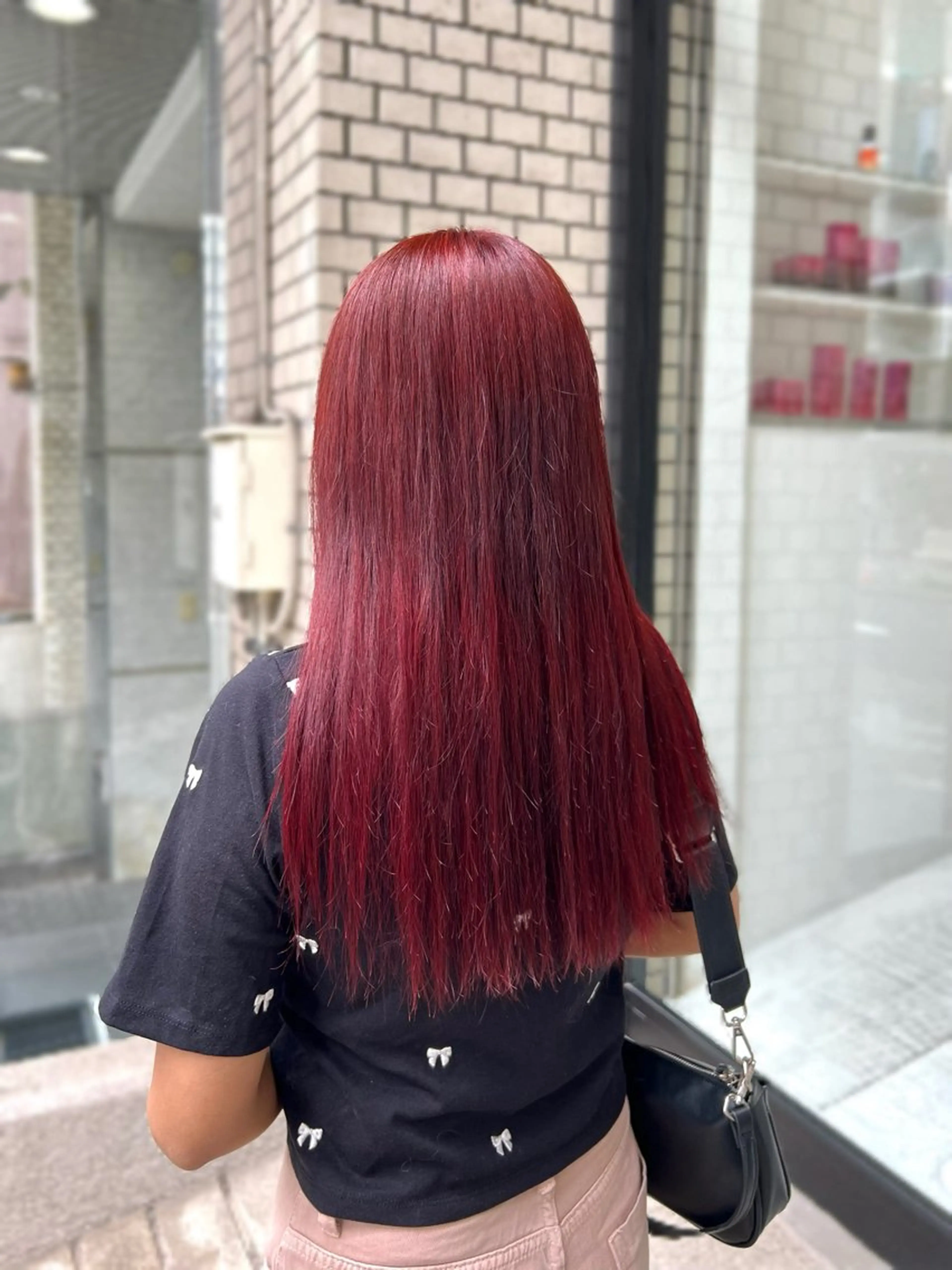 ロング カラー ブリーチ ダブルカラー レッドカラー ヘアカラー ブリーチカラー🦋‪ 田中さくらのヘアスタイル