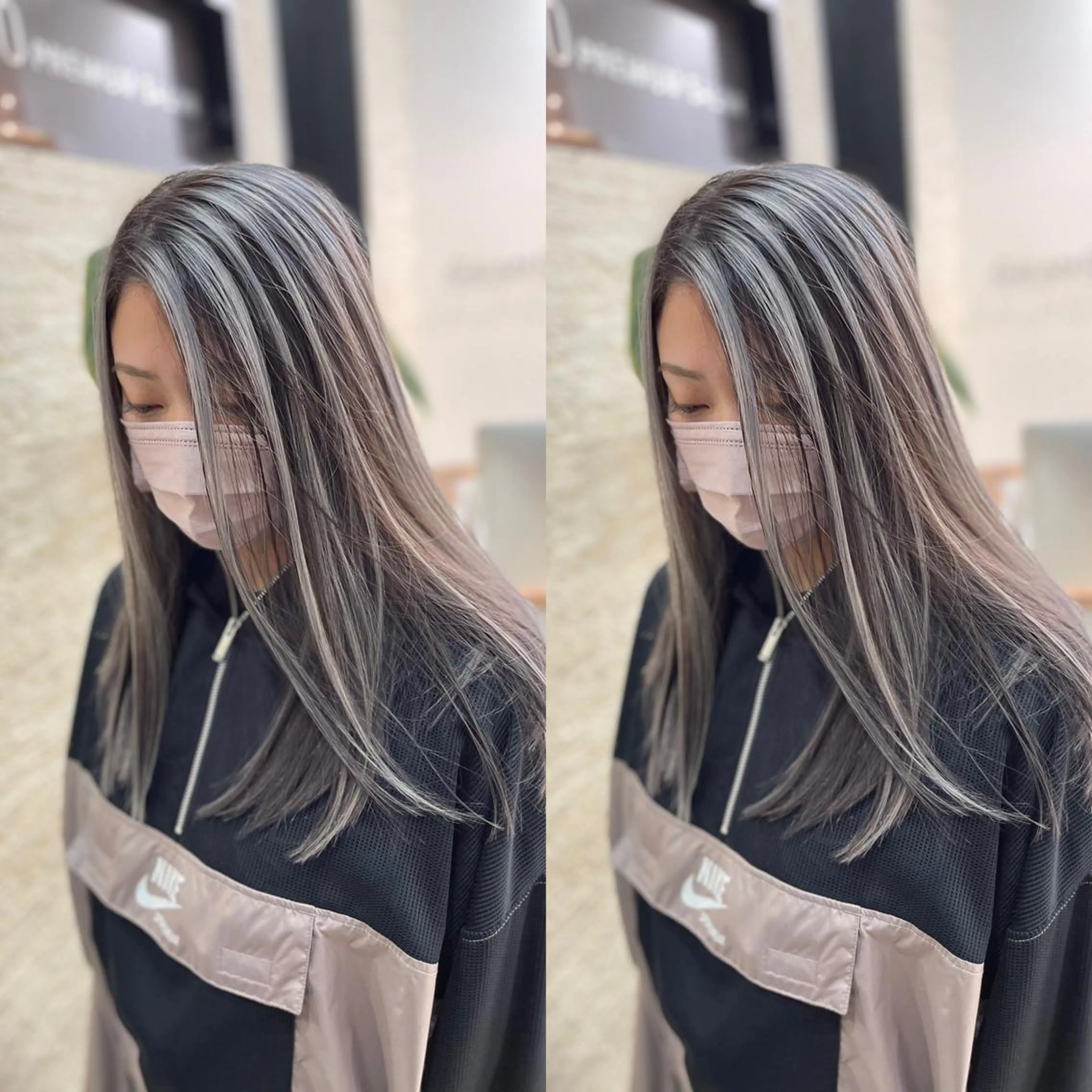 セミロング ヘアカラー トリートメント Y Uのヘアスタイル