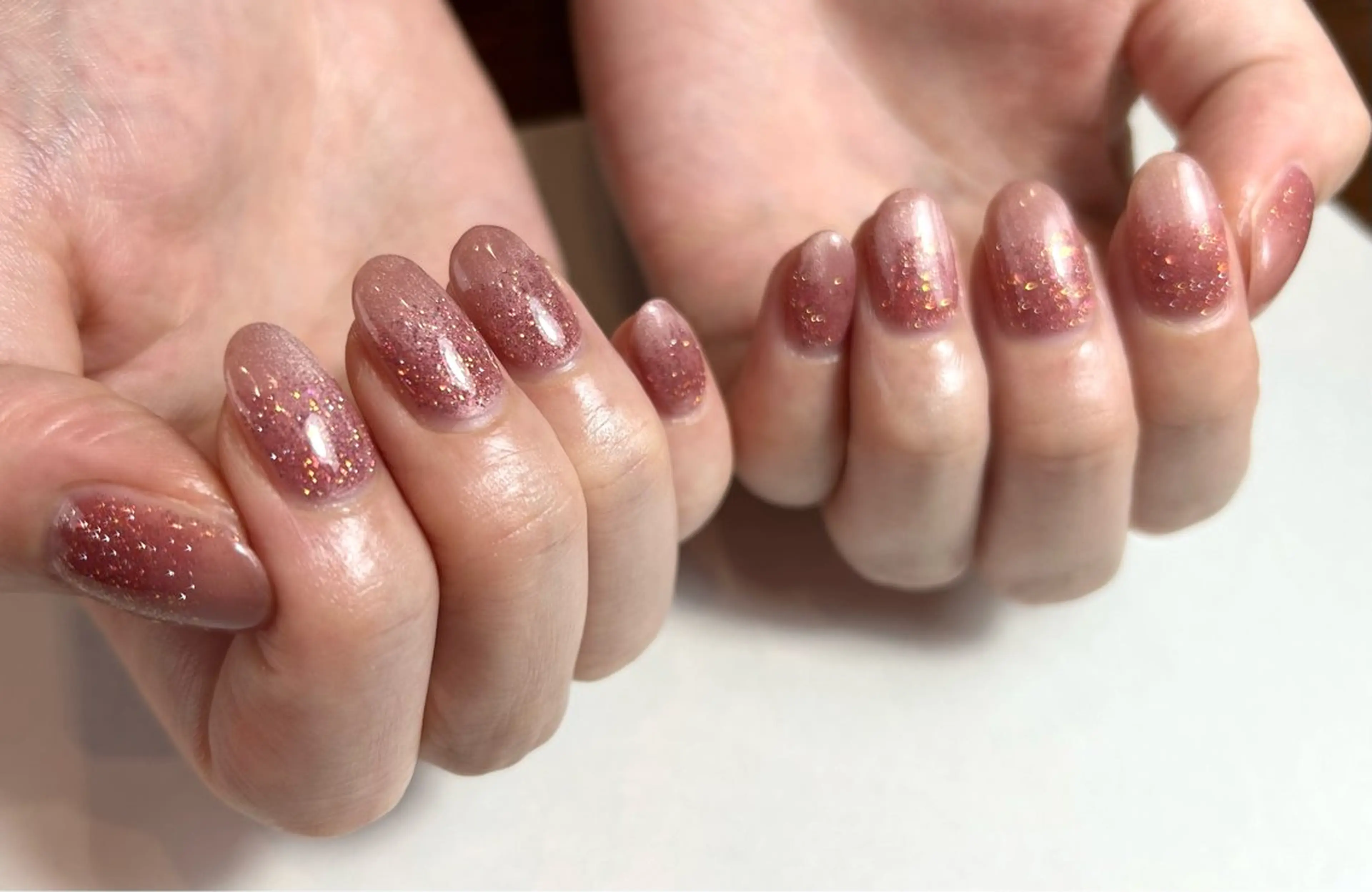 ネイル ラメ(グリッター) マグネットネイル ピンク ハンドネイル le_rire _nailのネイルデザイン