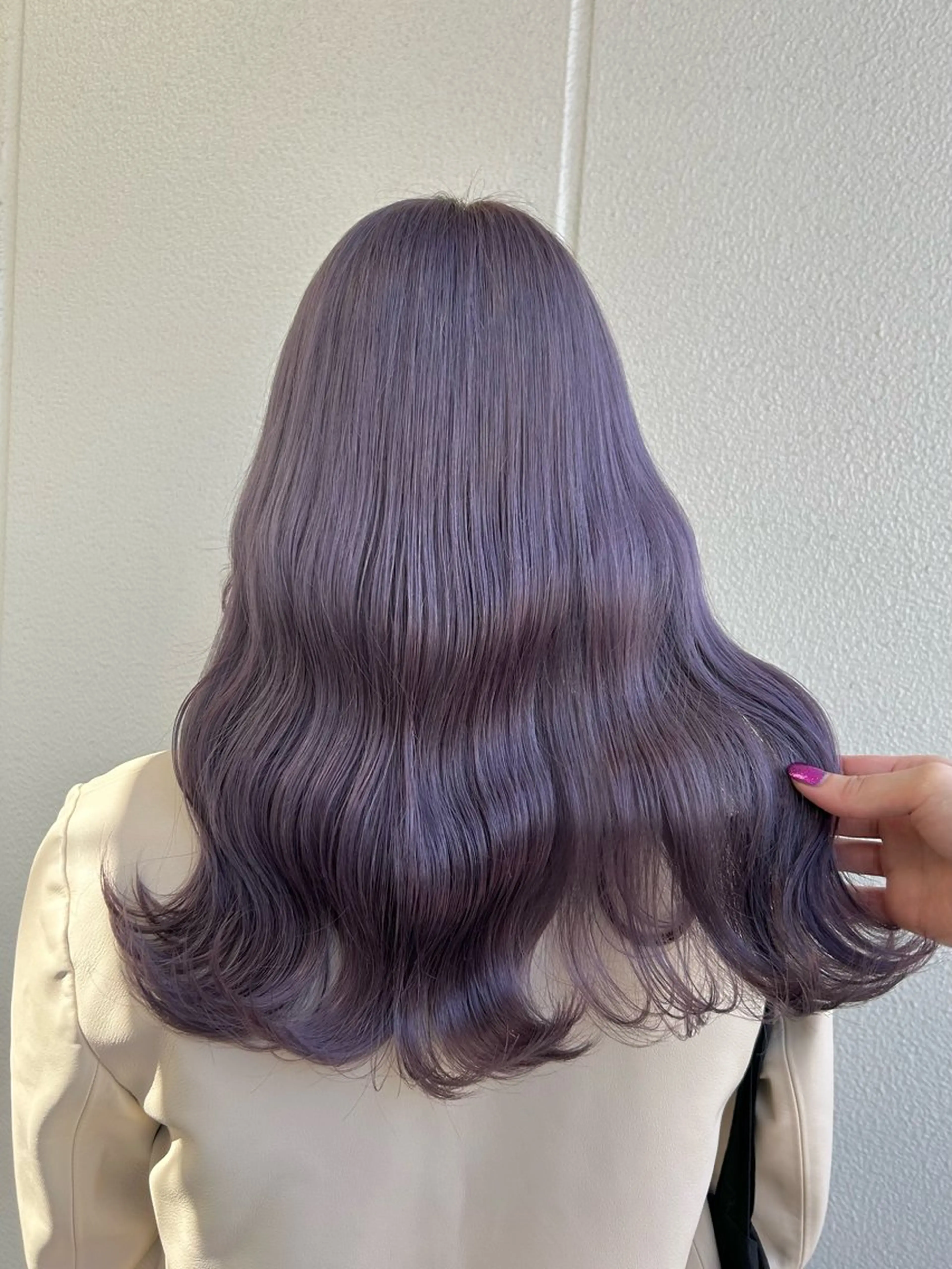 ロング カラー グレージュ ラベンダーカラー ラベンダーグレージュ ラベンダーグレー 《暖色/韓国hair 》🇰🇷桑原ユキネのヘアスタイル