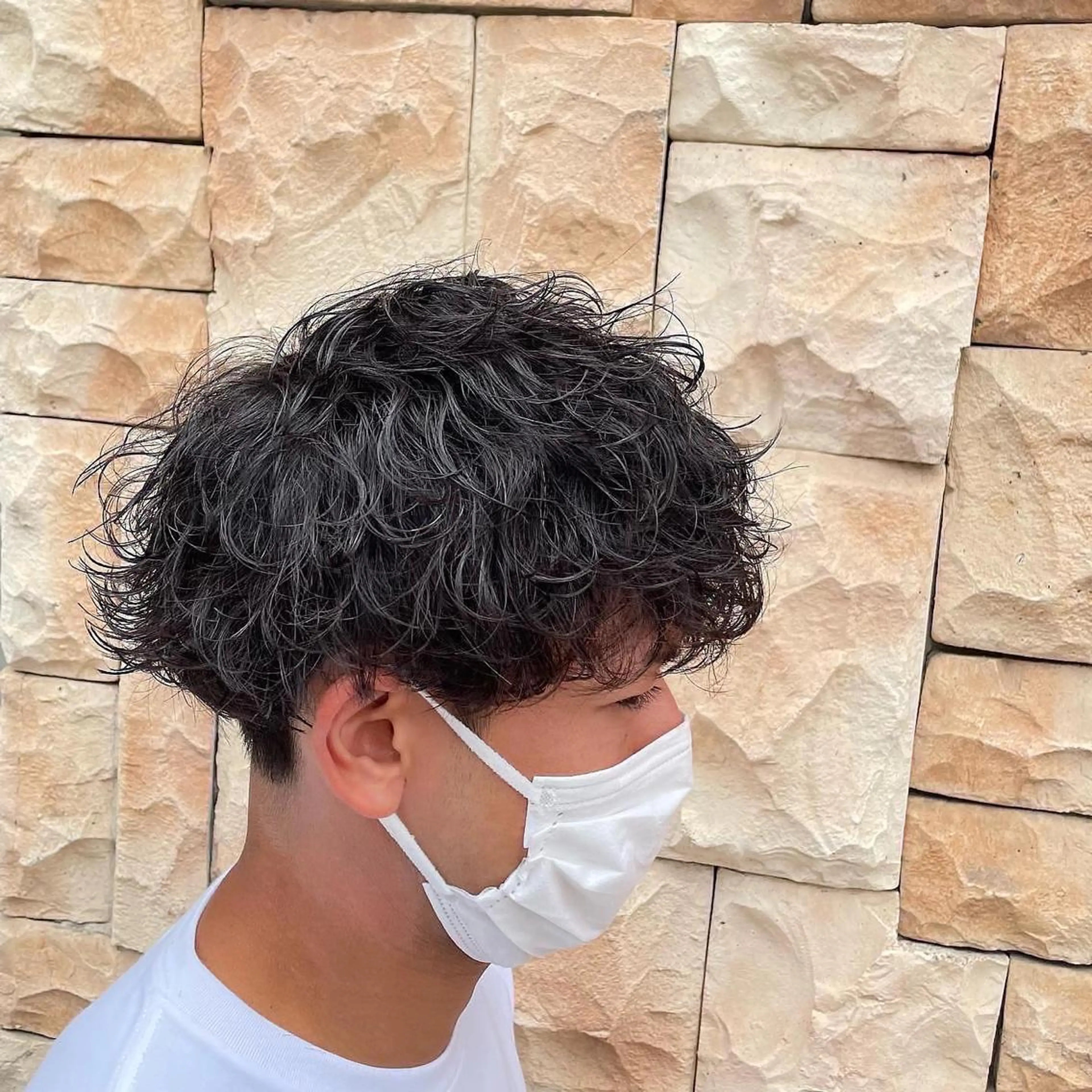 ショート パーマ メンズ シャドウパーマ/縦落 ちパーマ 大久保のヘアスタイル