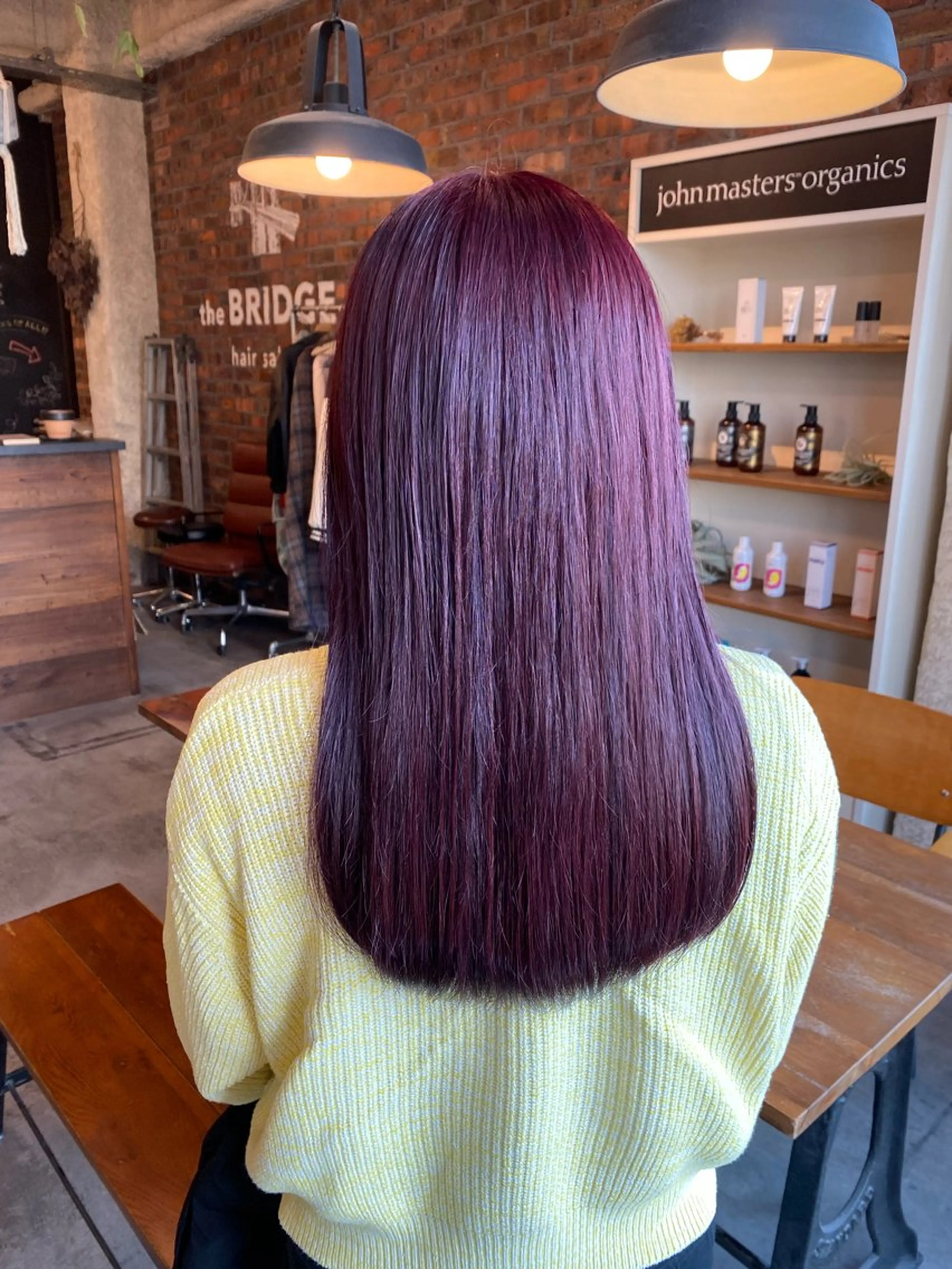 ミディアム カラー レッドカラー ヘアカラー the BRIDGE 加藤みのりのヘアスタイル