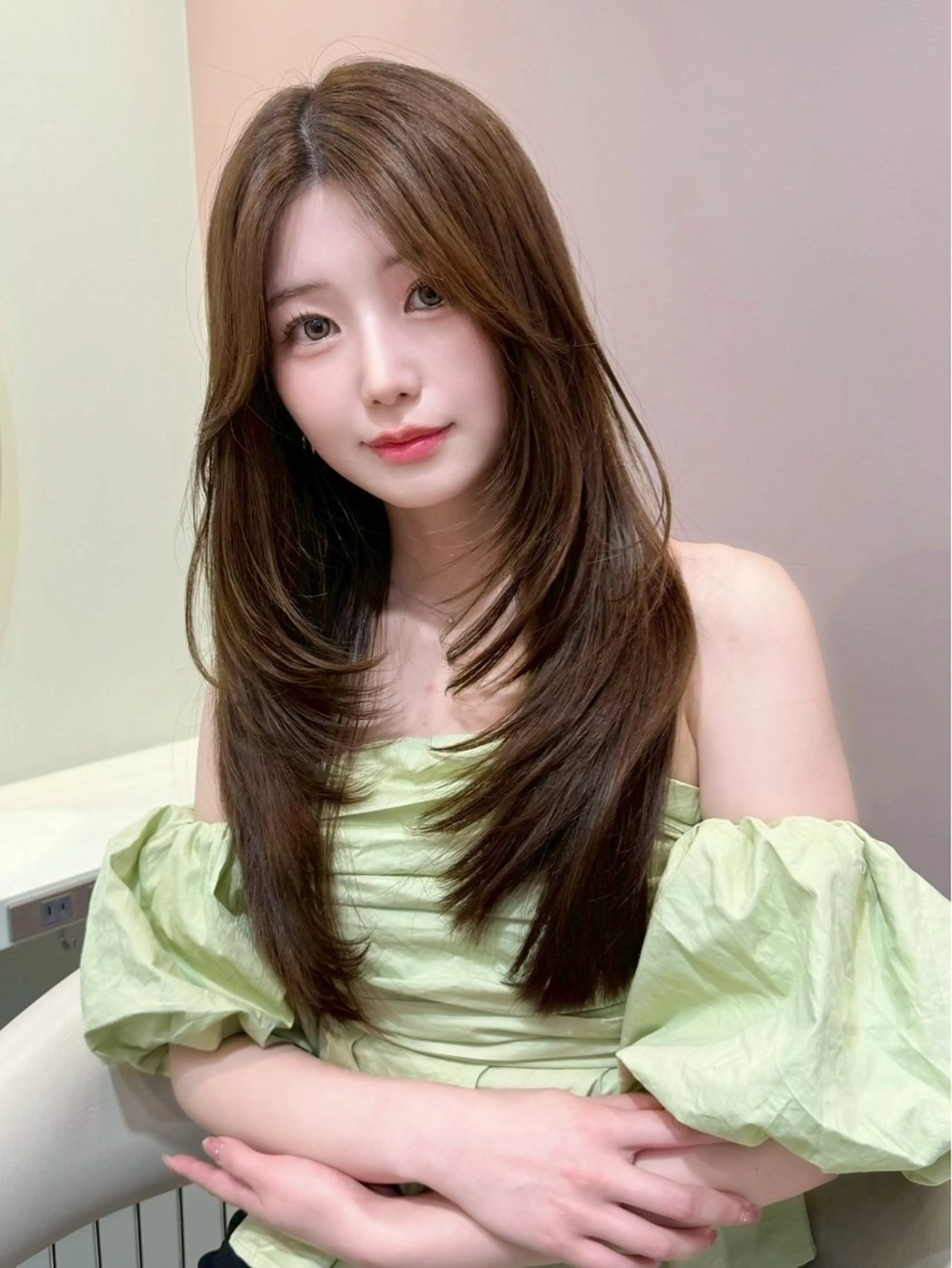 セミロング カラー カット ヘアカラー トリートメント 大宮レイヤーカット ハッシュ　柏崎颯刀のヘアスタイル