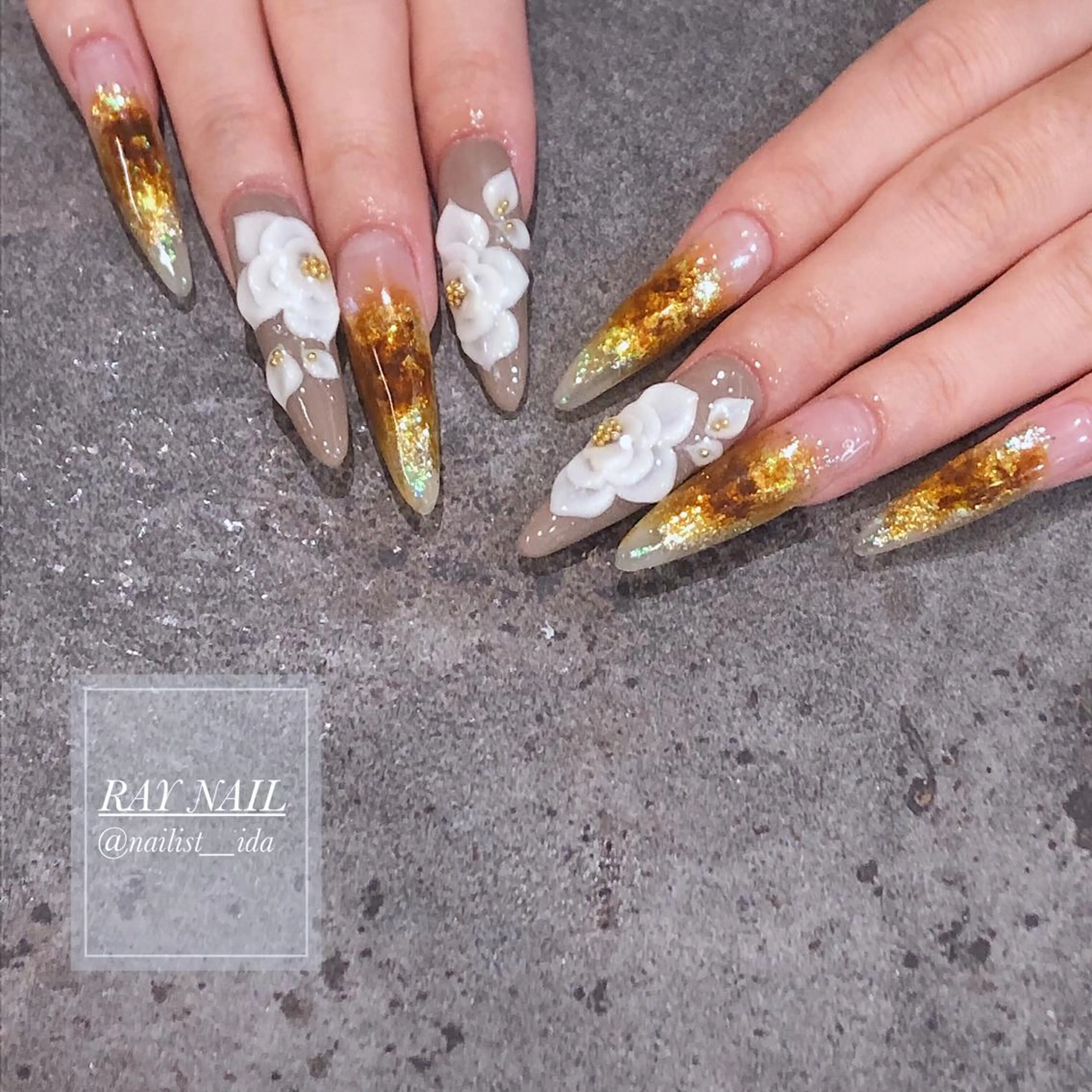 ネイル ロングネイル ハンドネイル Arowa 伊田のネイルデザイン