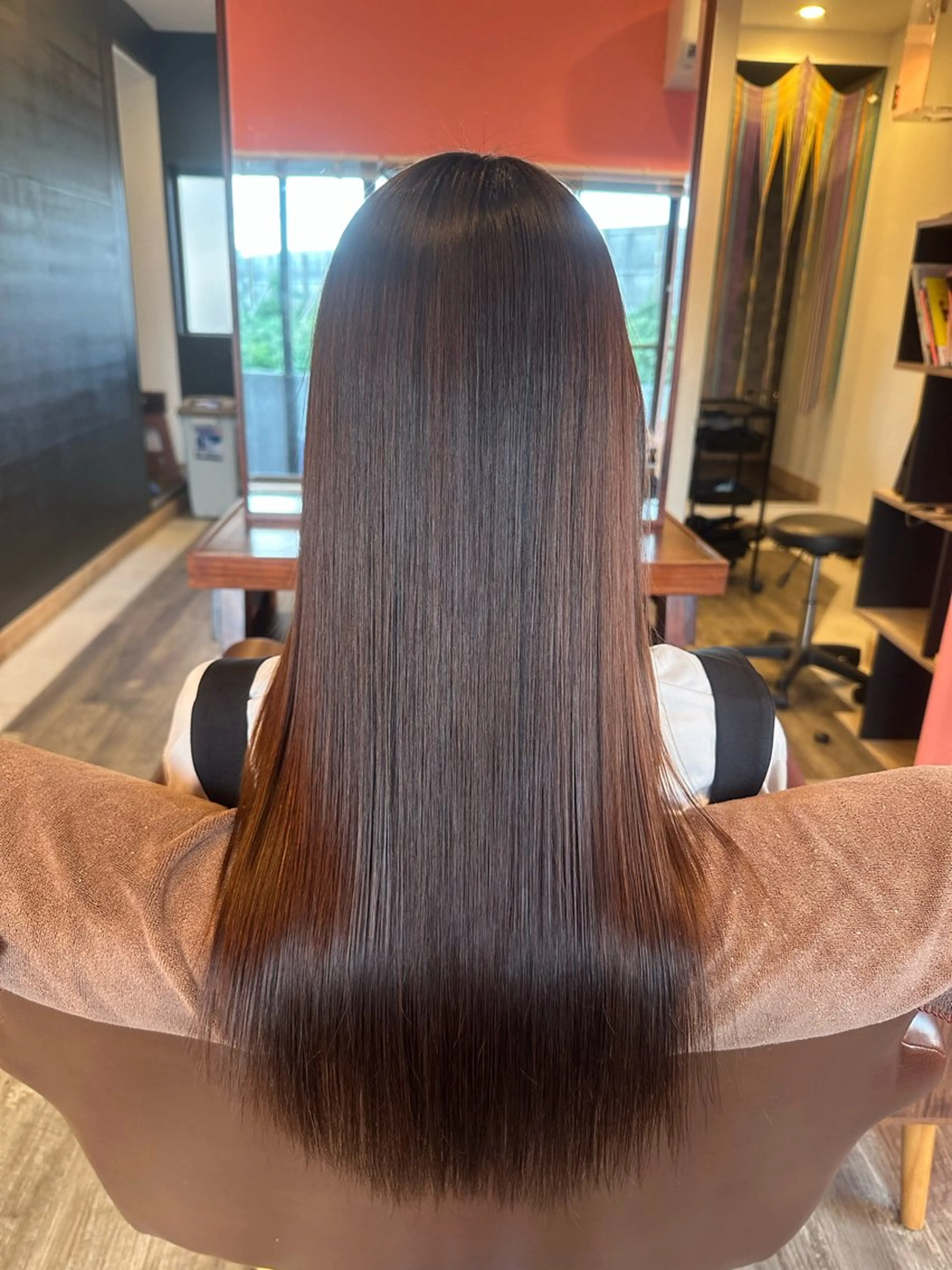 ロング 縮毛矯正 縮毛矯正 安達 望のヘアスタイル