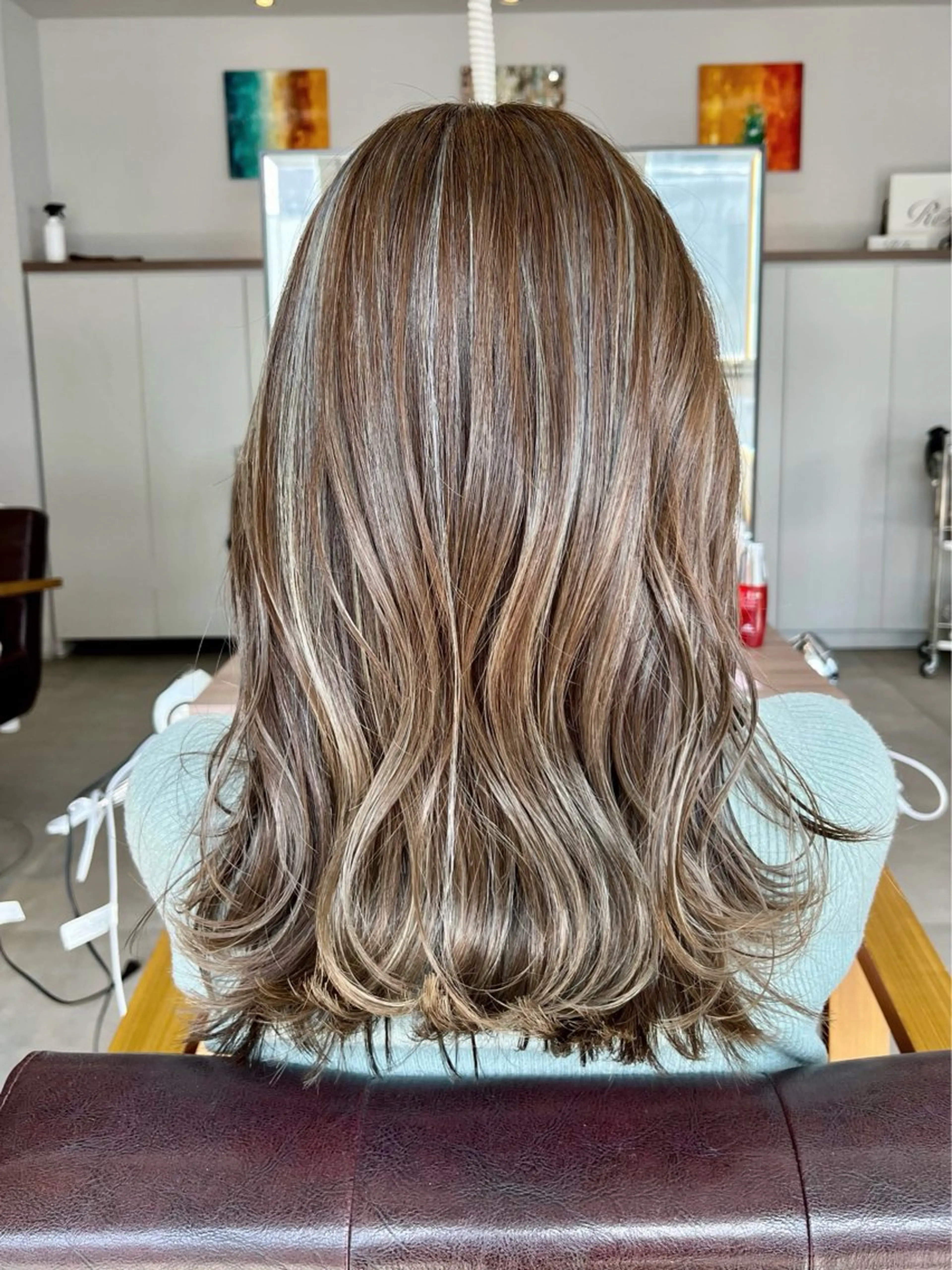 セミロング ハイライト カット ヘアカラー AKARI🌟ボブ/ ハイライト/似合わせのヘアスタイル