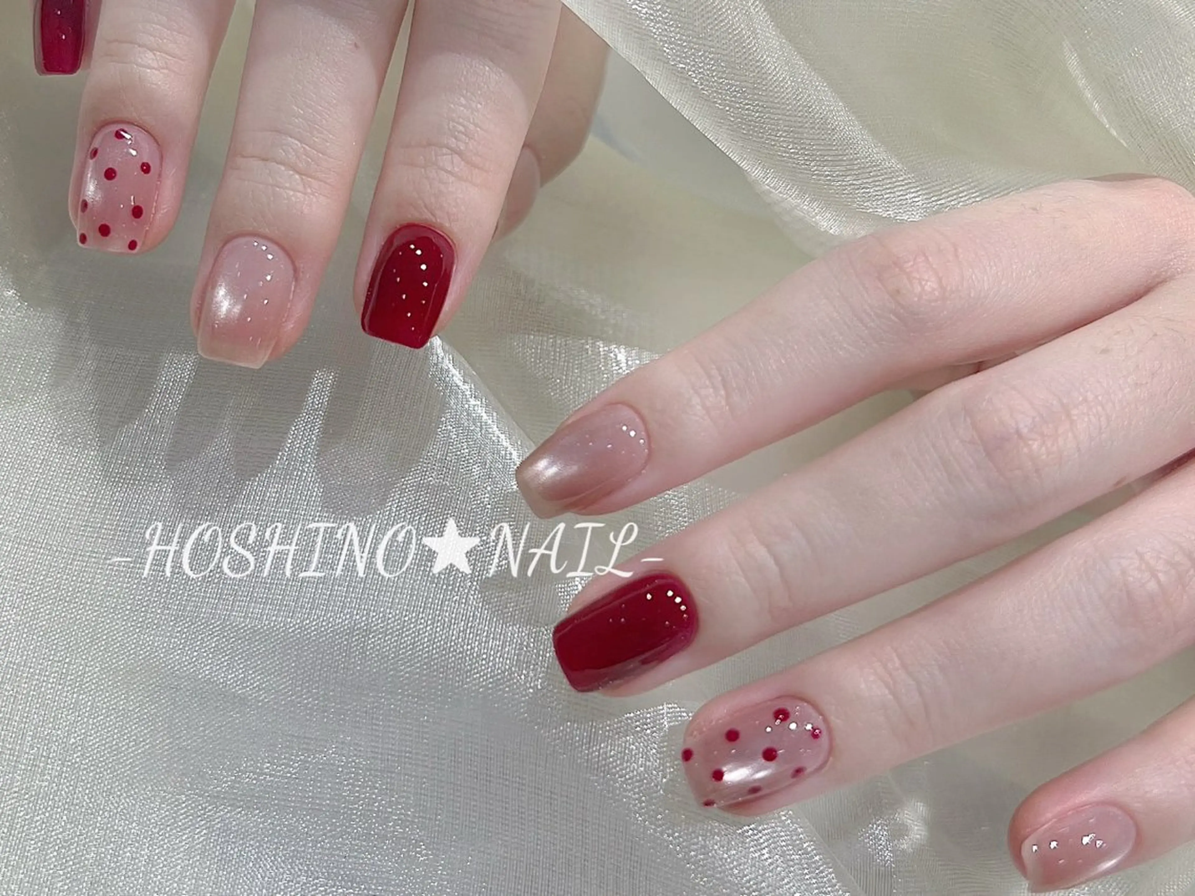 ネイル オーロラネイル チークネイル ドット フットネイル フレンチネイル ハンドネイル ★HOSHINO NAIL★新宿店のネイルデザイン