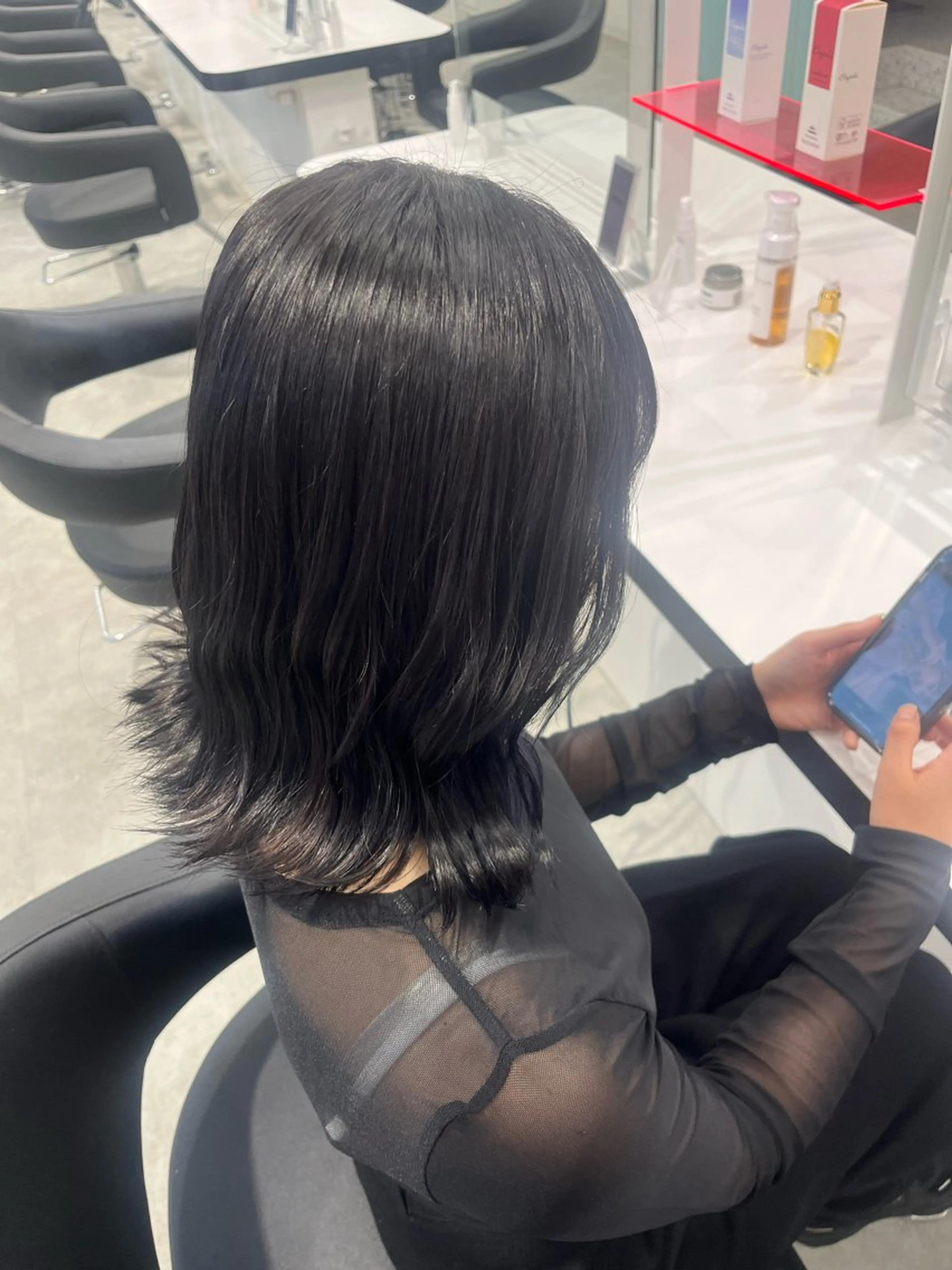 ミディアム カラー みう/仙台/暖色/ 艶髪/顔周りカット/のヘアスタイル