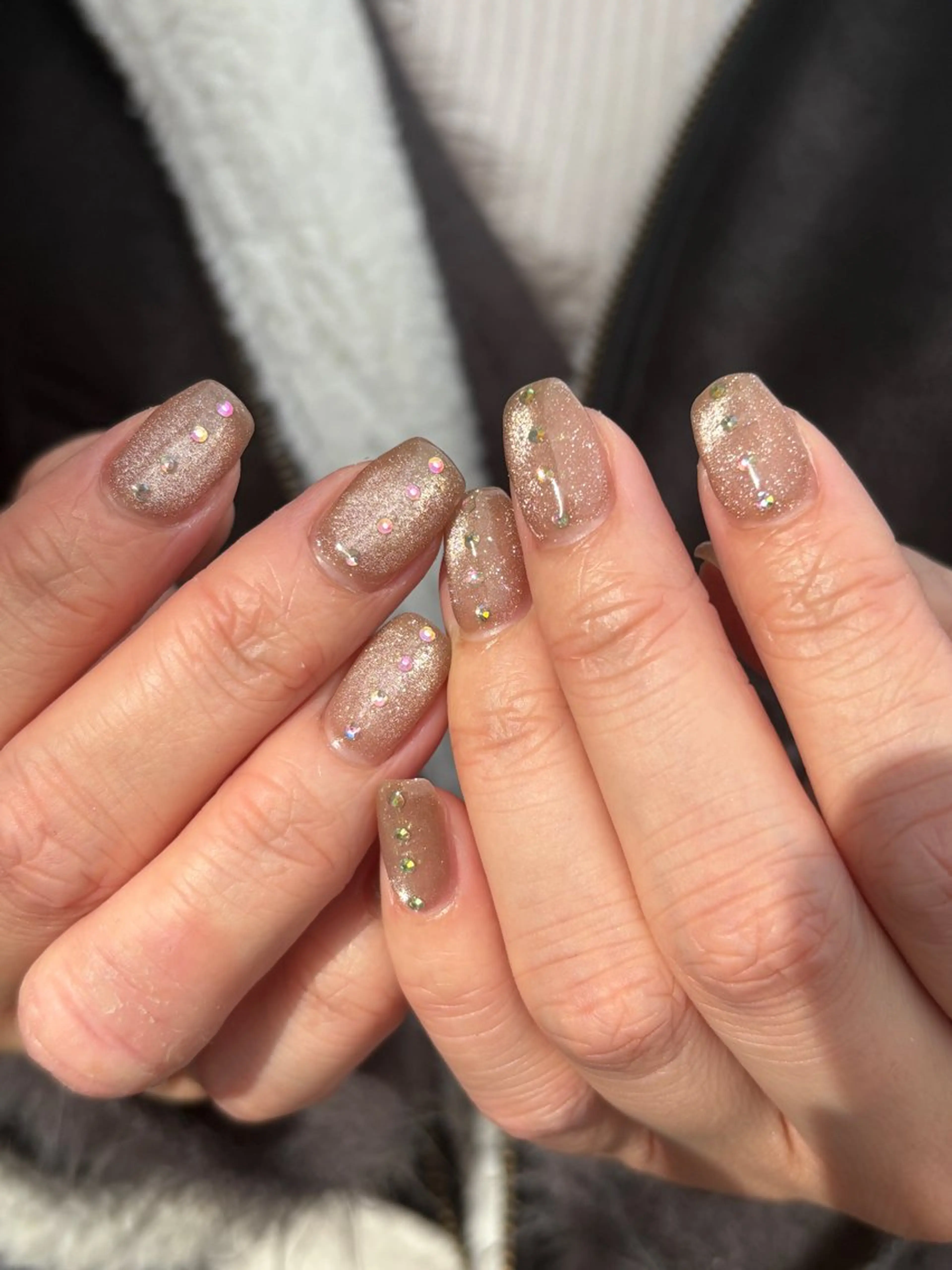 ネイル オーロラネイル ブラウン キラキラネイル ラメ(グリッター) マグネットネイル ハンドネイル acs.n所属・ネイル，耳つぼ 風間すみれのその他イメージ