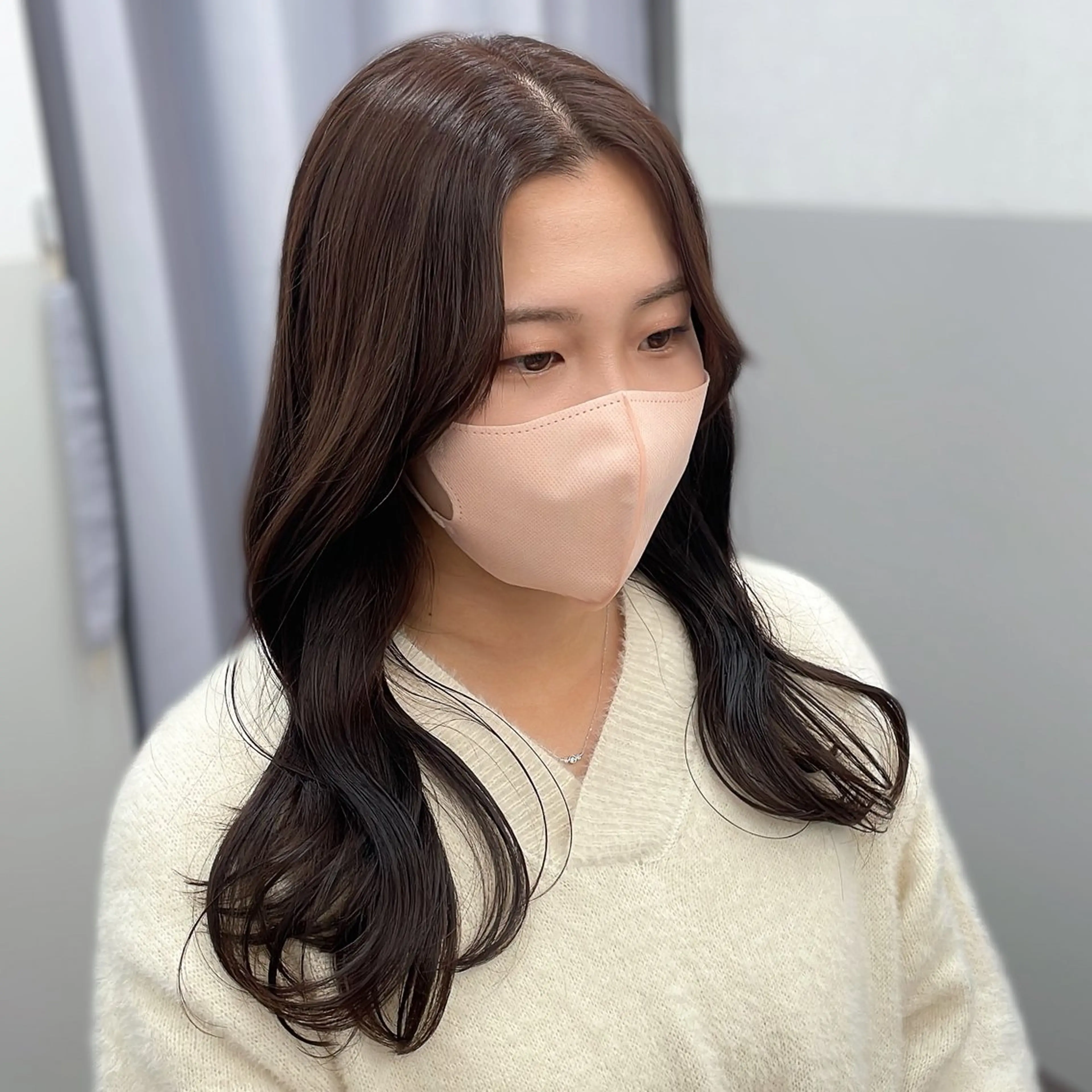 ロング 顔周りカット 韓国風ヘア 💎韓国ヘア💎 Harukaのヘアスタイル