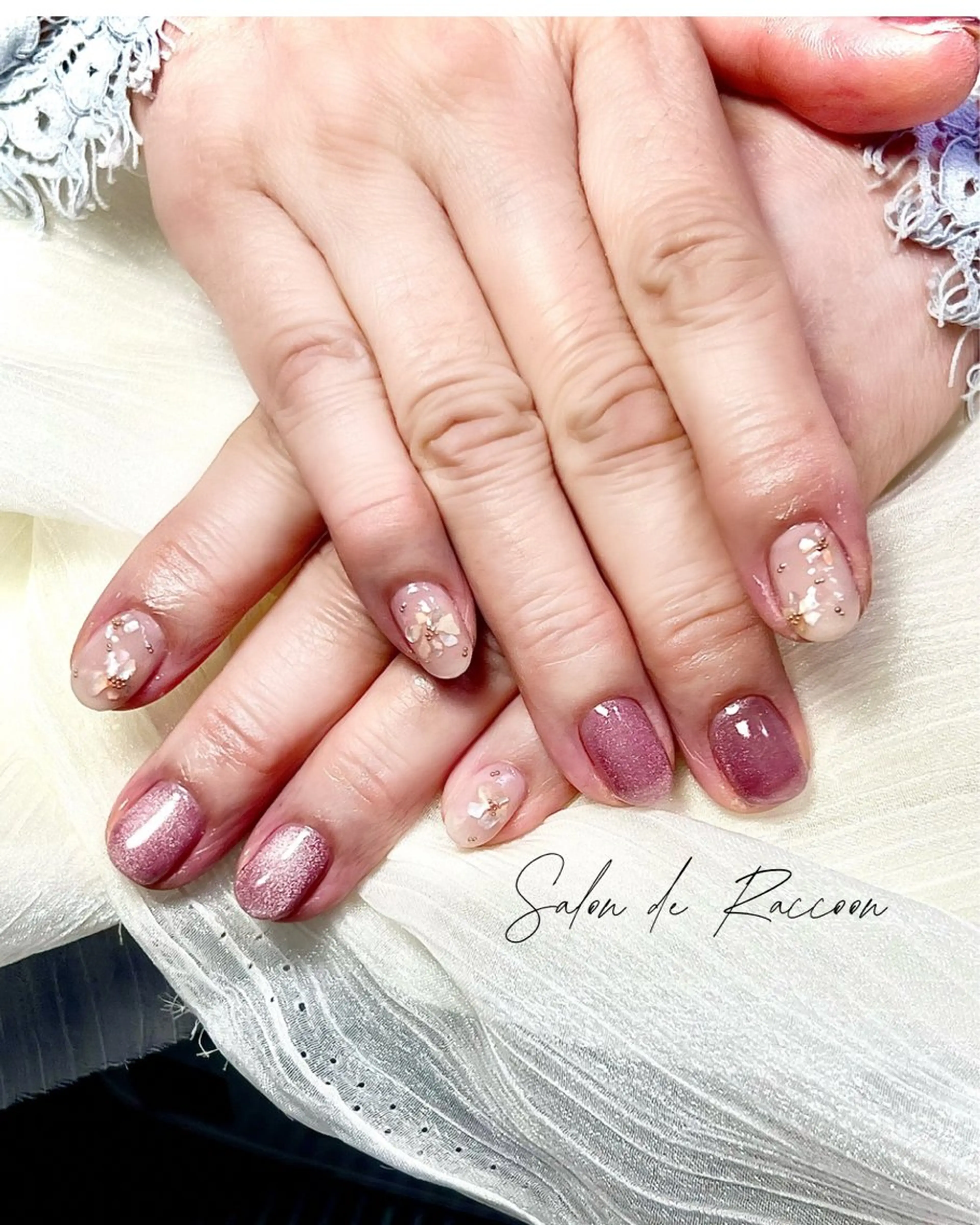 ネイル 入学式 フラワーネイル 卒業式 ラメ(グリッター) オフィスネイル ハンドネイル ネイリスト みゆきのネイルデザイン