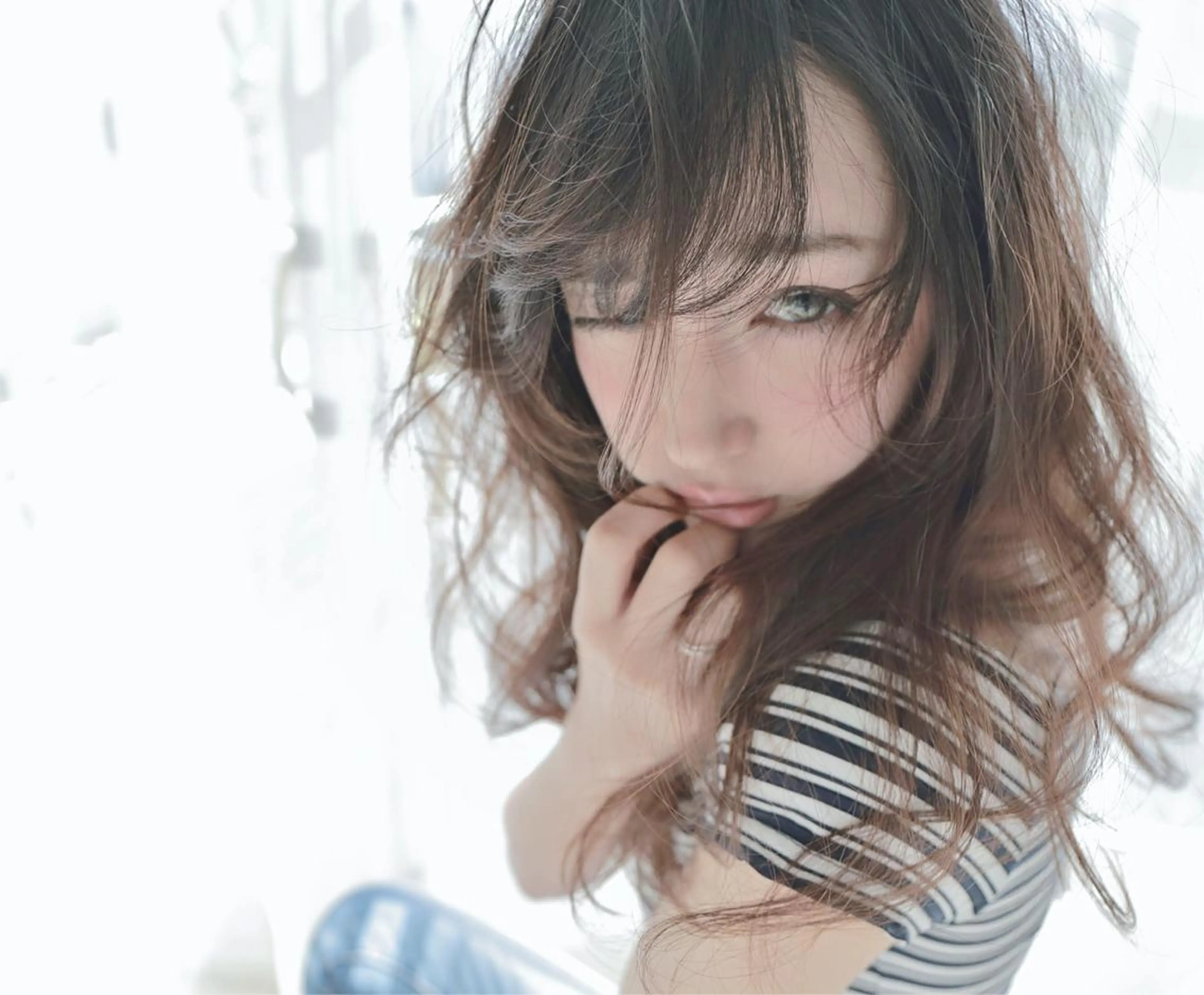 セミロング ロング カラー パーマ アッシュ BABEL(バベル)表参道所属・imai yutaroのヘアスタイル