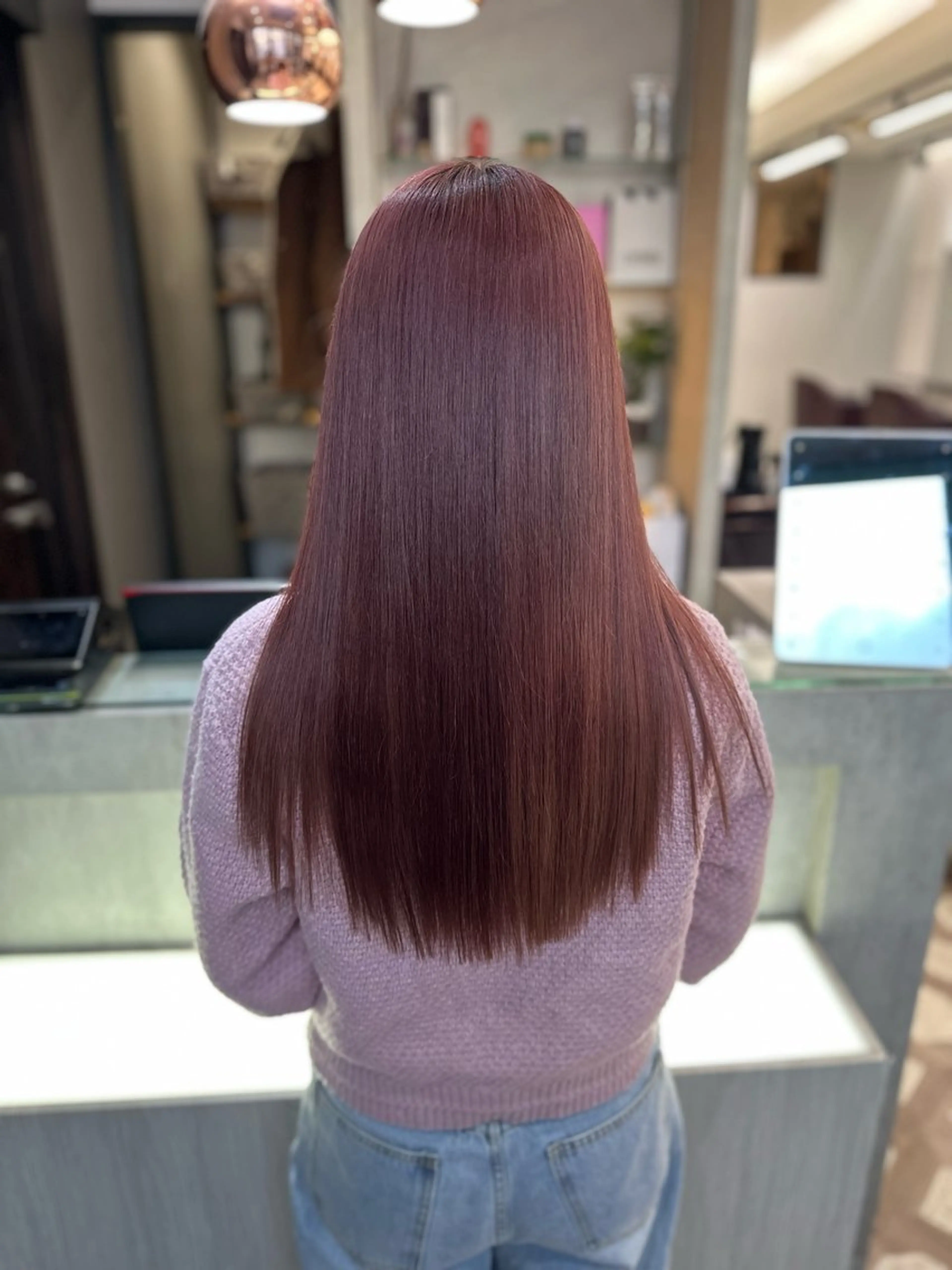 セミロング カラー ベージュカラー ブリーチ ブラウンカラー 透明感カラー ピンクカラー ヘアカラー AYAKASA 暖色カラー/レイヤーのヘアスタイル