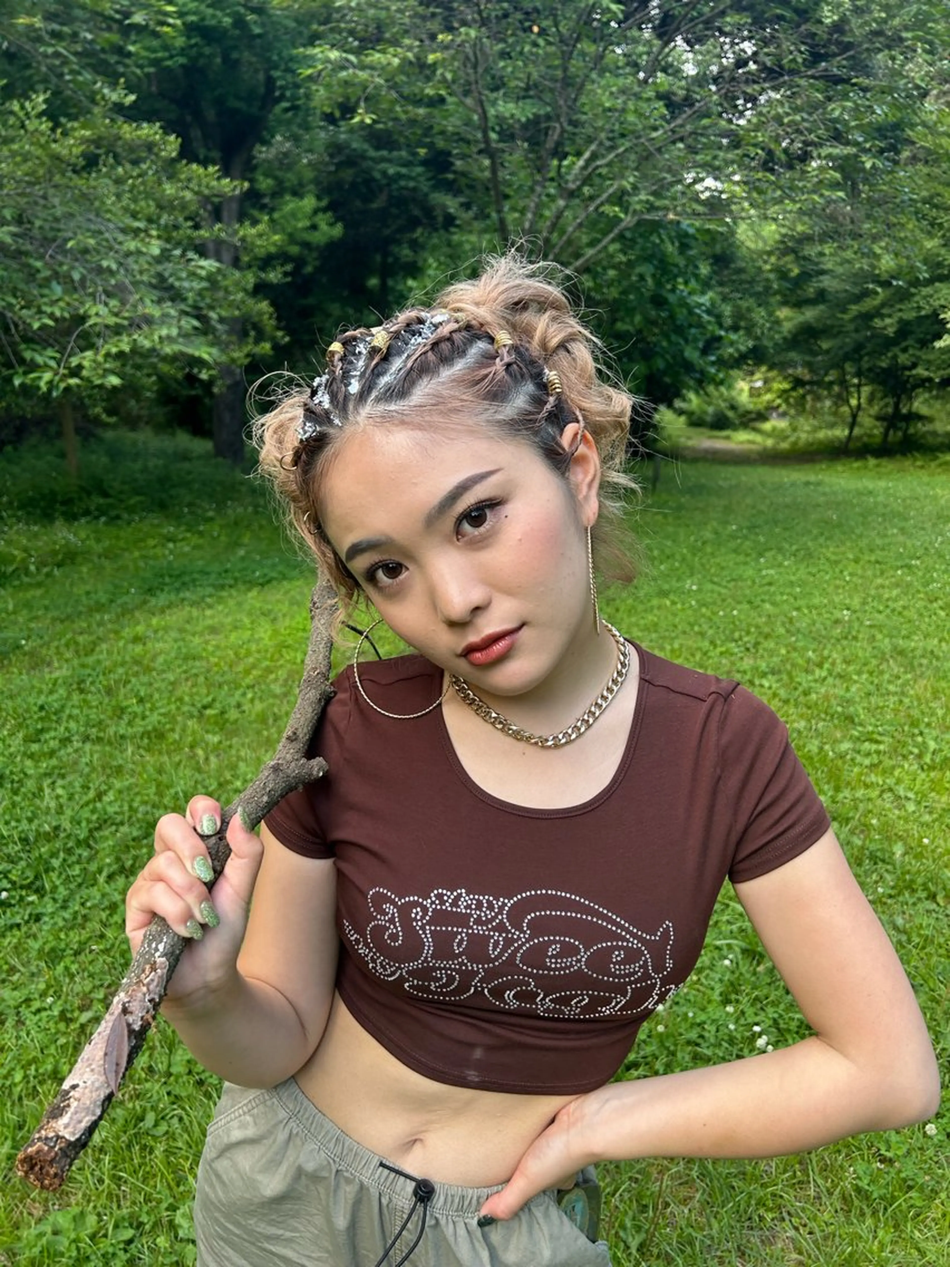 セミロング ヘアアレンジ Maho/海外 レイヤー/ハイトーンのヘアスタイル