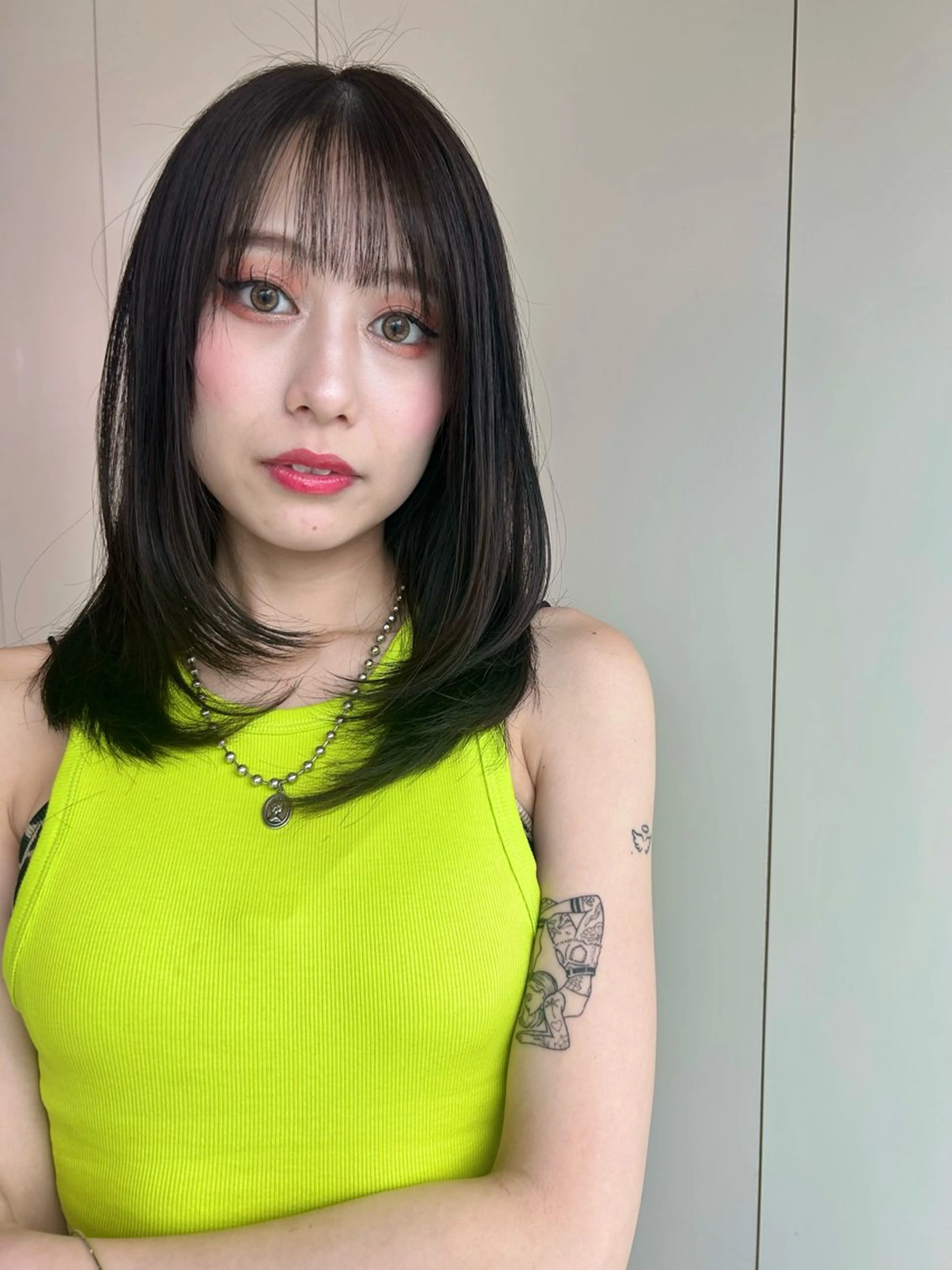 セミロング カラー レイヤーカット カット ヘアカラー トリートメント VISUALIST所属・小倉/レイヤー/ 顔周りカット/naoのヘアスタイル