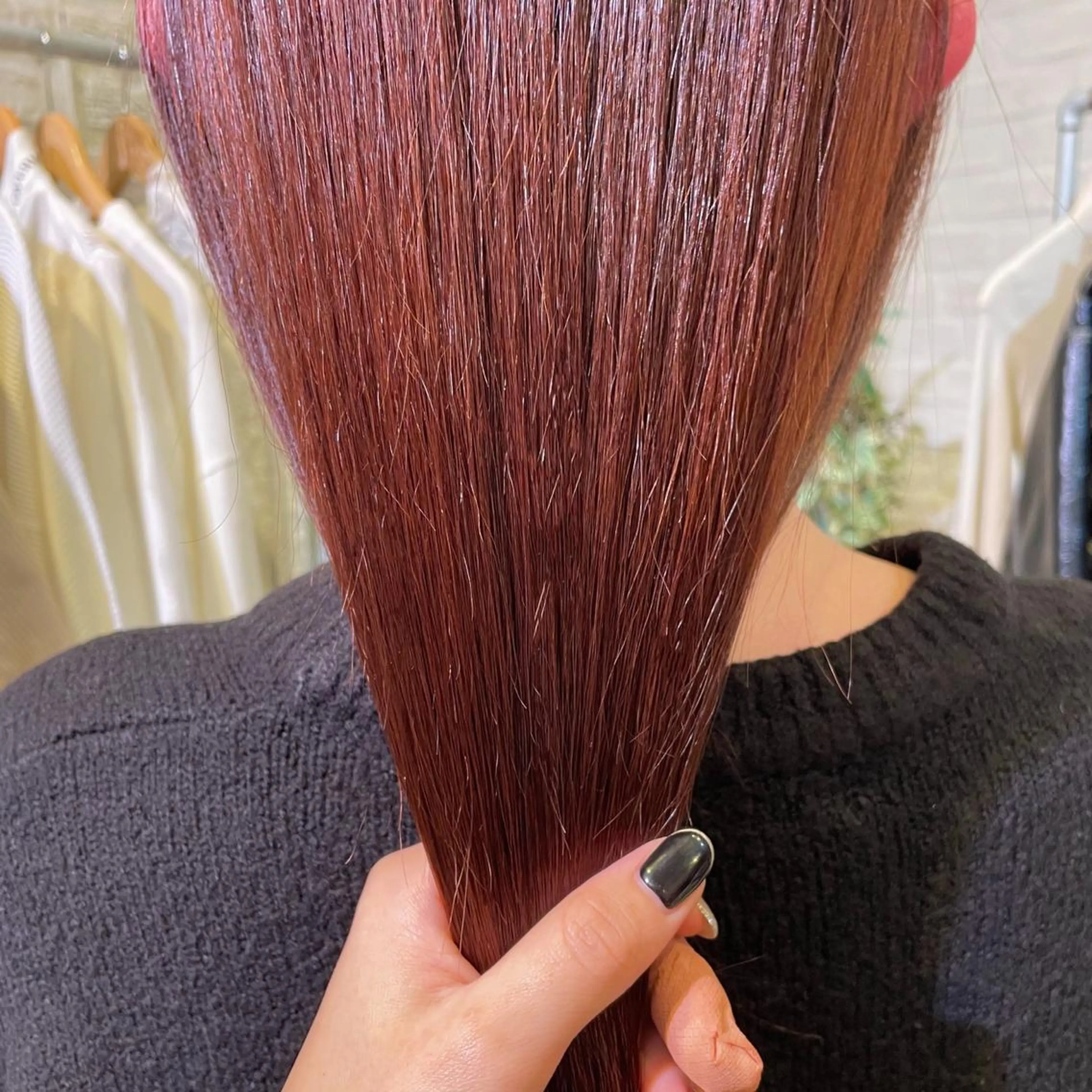 ロング カラー オレンジ オレンジレッド レッドカラー ヘアカラー 🌈トップデザイナー 金沢駅近nanamiのヘアスタイル