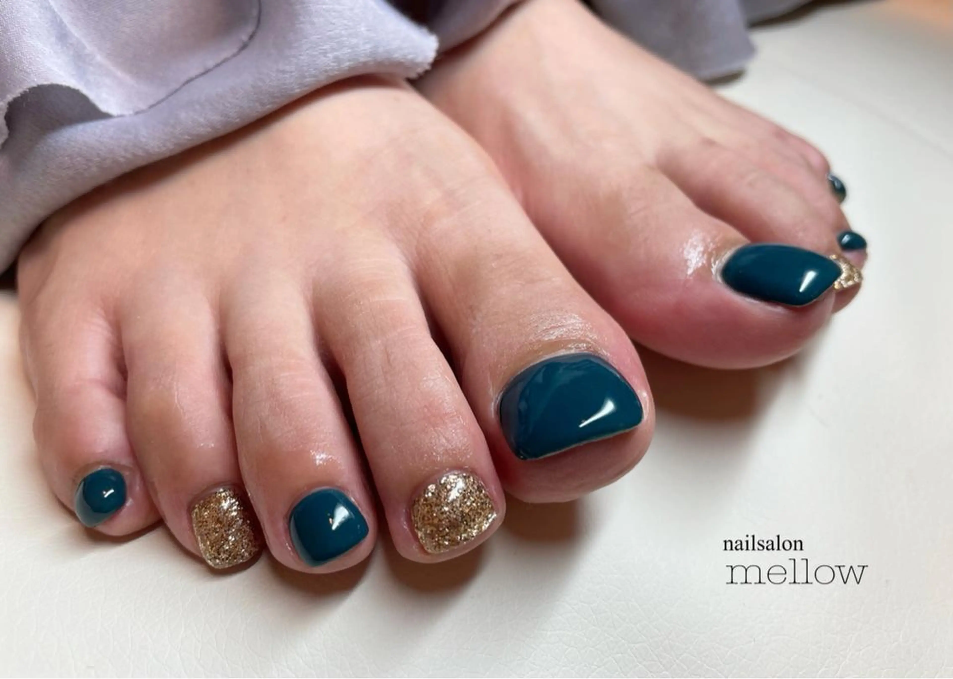 ネイル ブラウン グリーン ラメ(グリッター) 大山 浩美のネイルデザイン