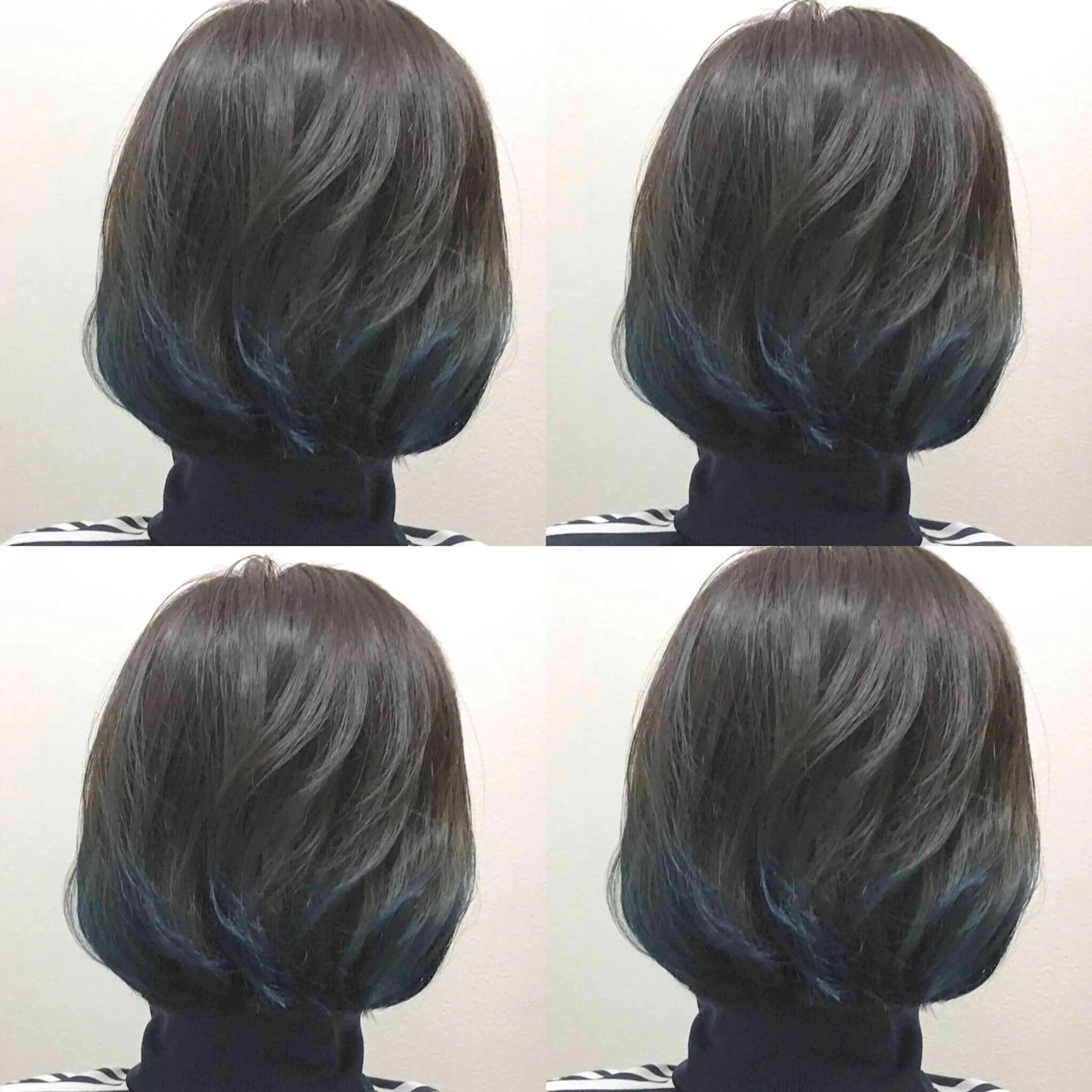 ショート カラー アディクシーカラー ブリーチ ネイビーカラー ボブ JILBLAN京都 ショート/ハイライトのヘアスタイル