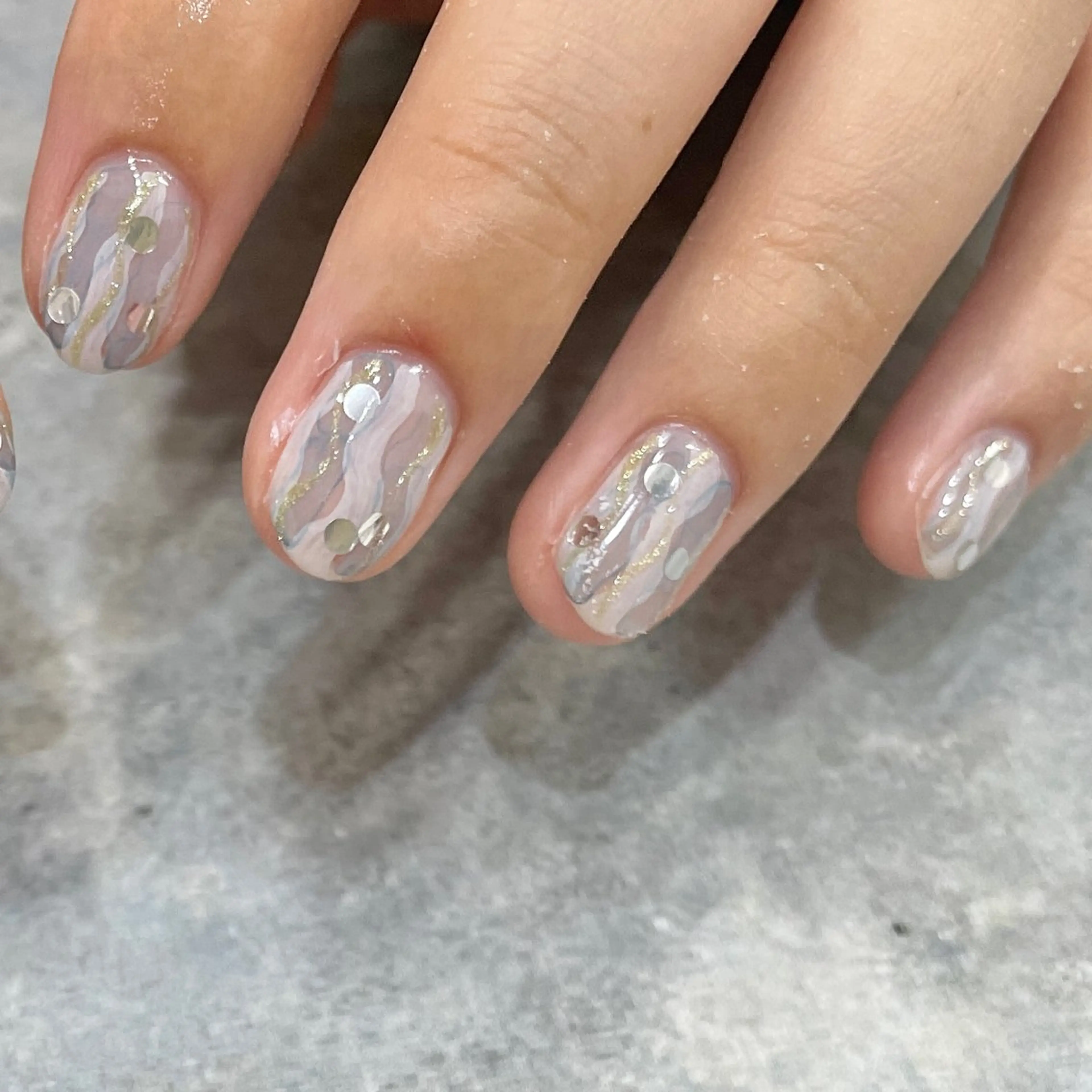 ネイル ブルー グリーン 氷ネイル・うるうるネイル マグネットネイル ミラーネイル ハンドネイル 園田 ソノダのネイルデザイン