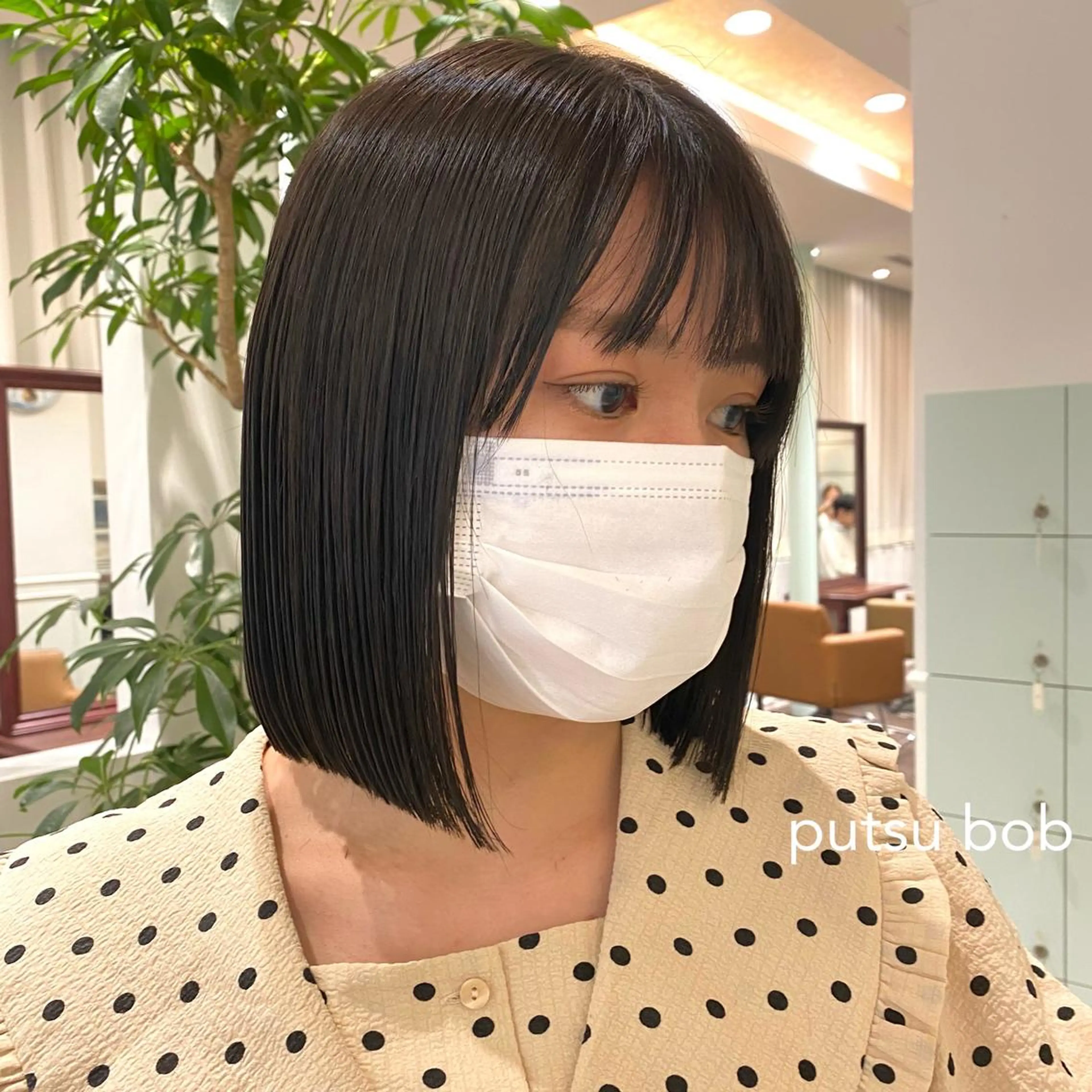 ショート 切りっぱなしボブ ボブ センターパート/ 暖色カラーayuのヘアスタイル