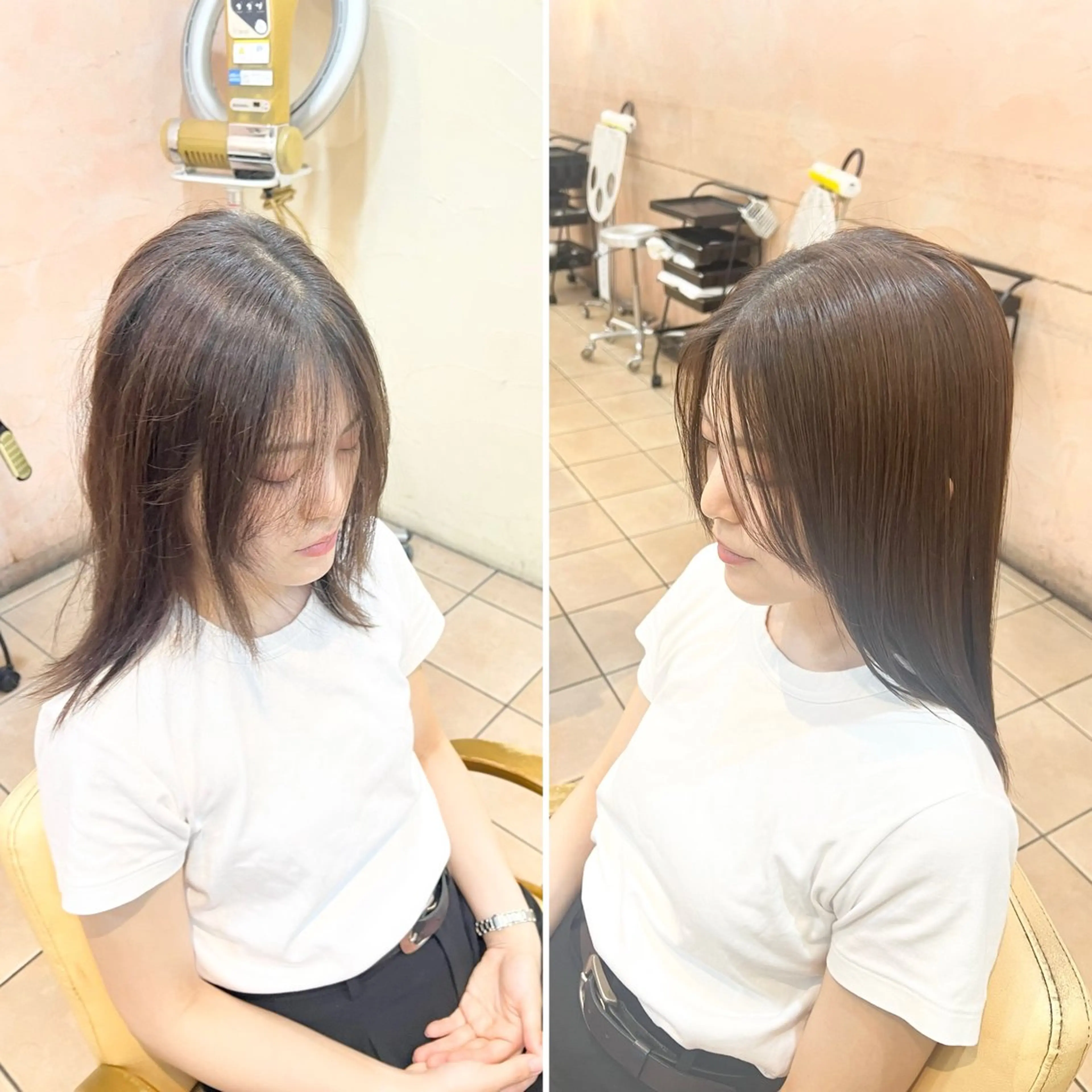 ロング 酸性ストレート 縮毛矯正 地毛風ストレート ⚡️下ノ村柊斗⚡️のヘアスタイル