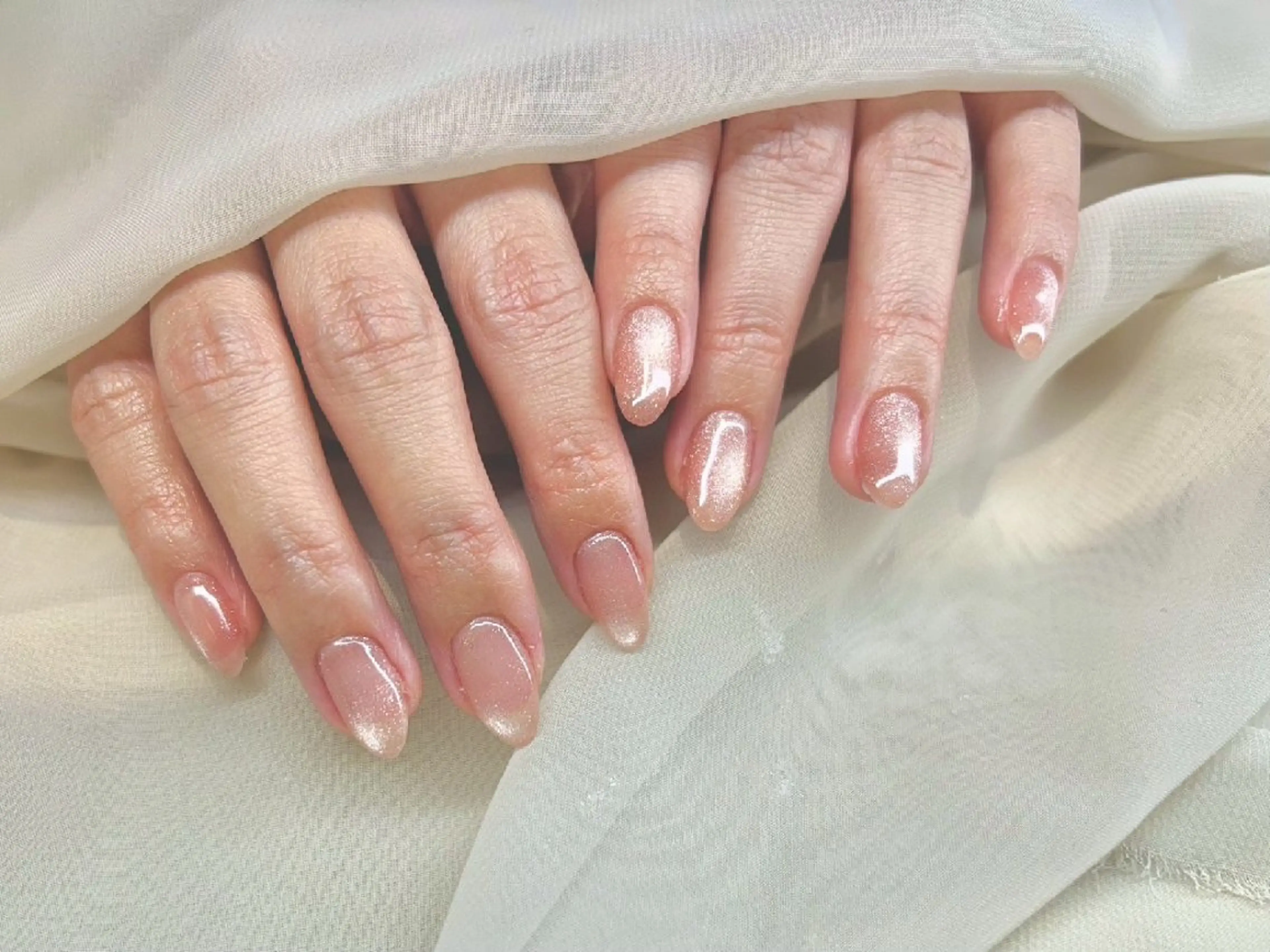 ネイル ラメ(グリッター) マグネットネイル マグネットワンカラー ワンカラーネイル ピンク Richer  ~nail & eyebeauty ~所属・ai のネイルデザイン