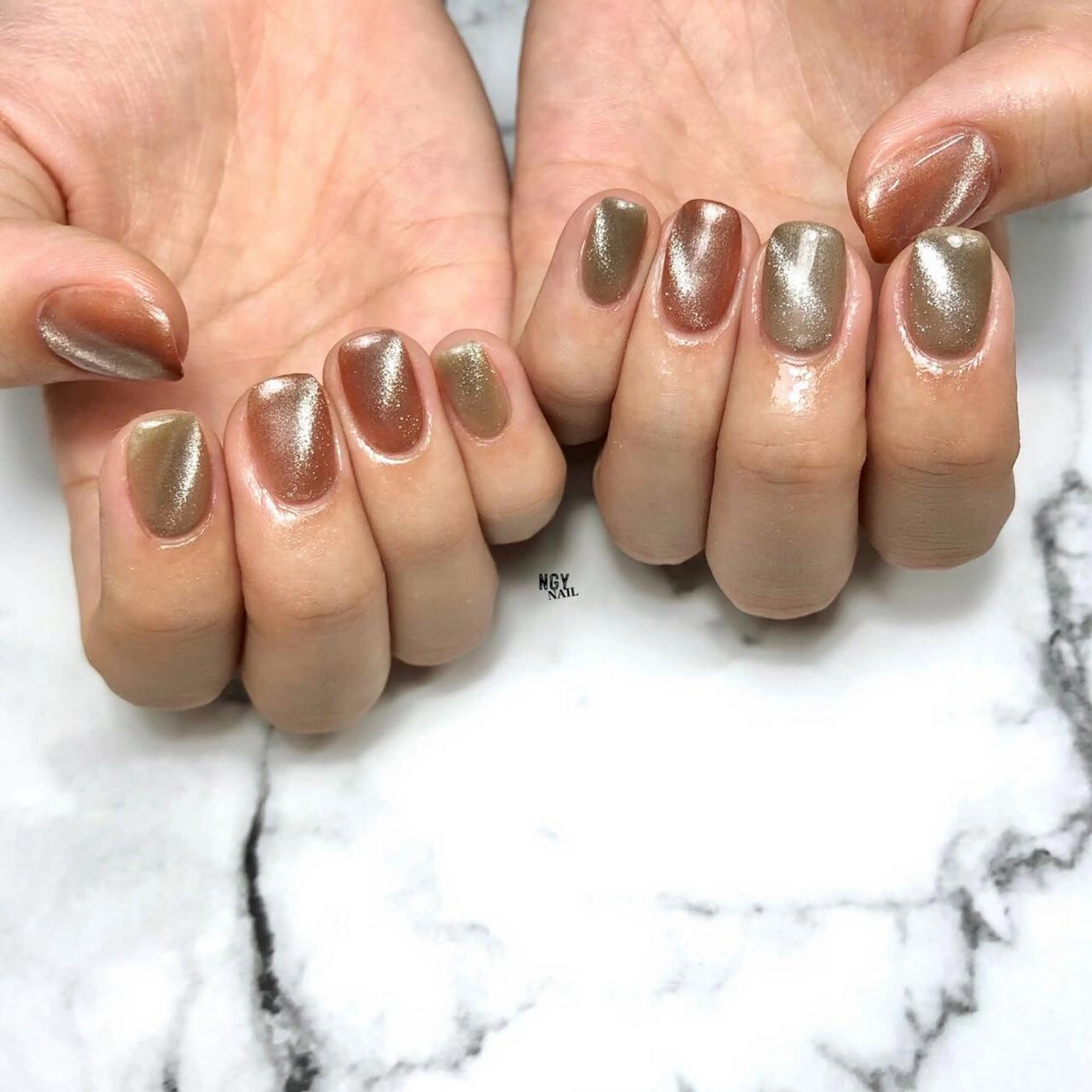 ネイル ジェルネイル マグネットネイル ワンカラーネイル パラジェル 春ネイル ハンドネイル NAIL NOWのネイルデザイン