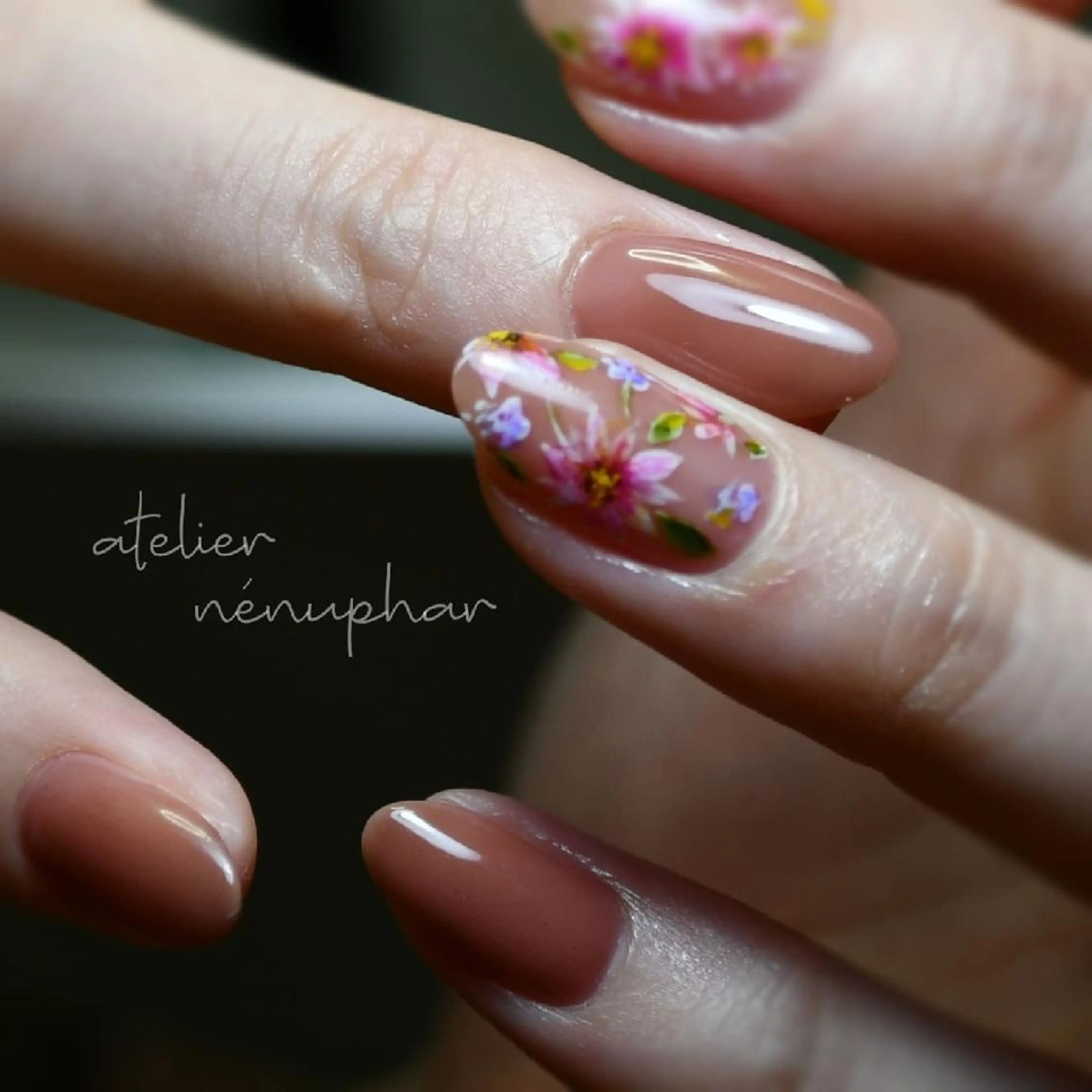 ネイル ブラウン L’atelier Nenuphar所属・nénuphar misaのネイルデザイン