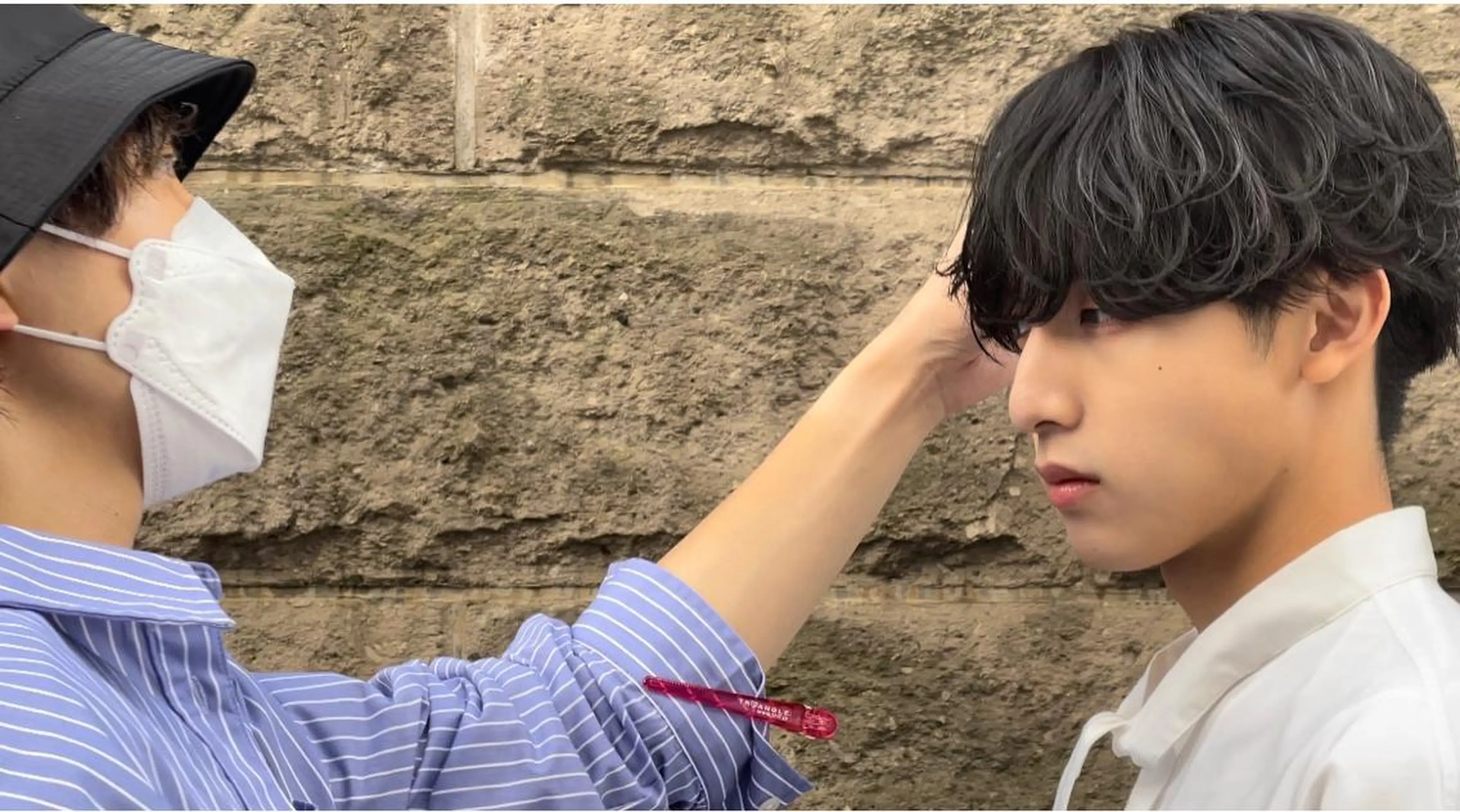 ショート カラー メンズ モナン新宿所属・曲がる縮毛 メンズ 毛流れ 佐々木 優のヘアスタイル