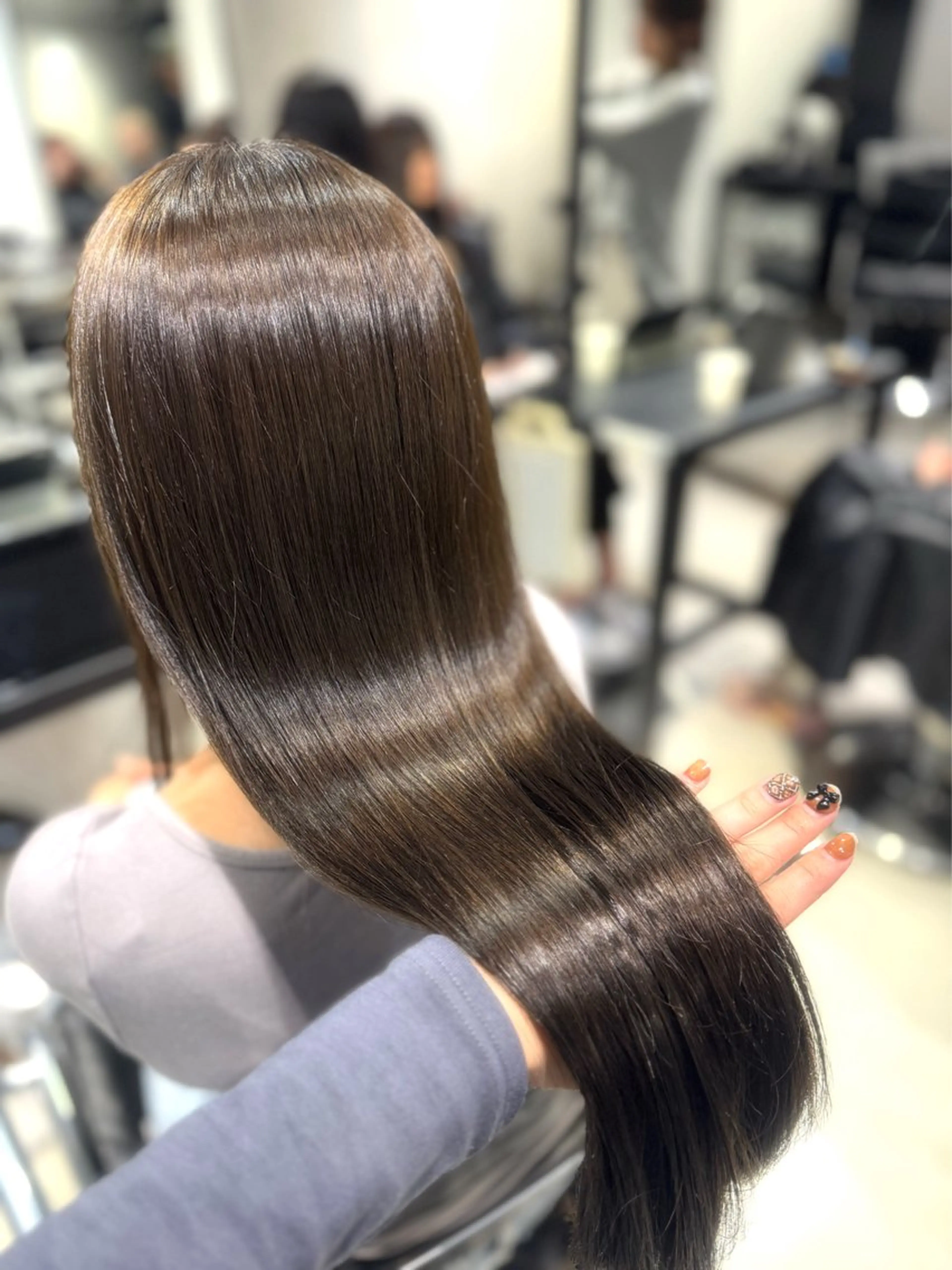 ロング カラー パーマ ヘアアレンジ カット ヘアカラー トリートメント ヘアセット 透明感/オリーブ/ グレージュ/YUKAのヘアスタイル