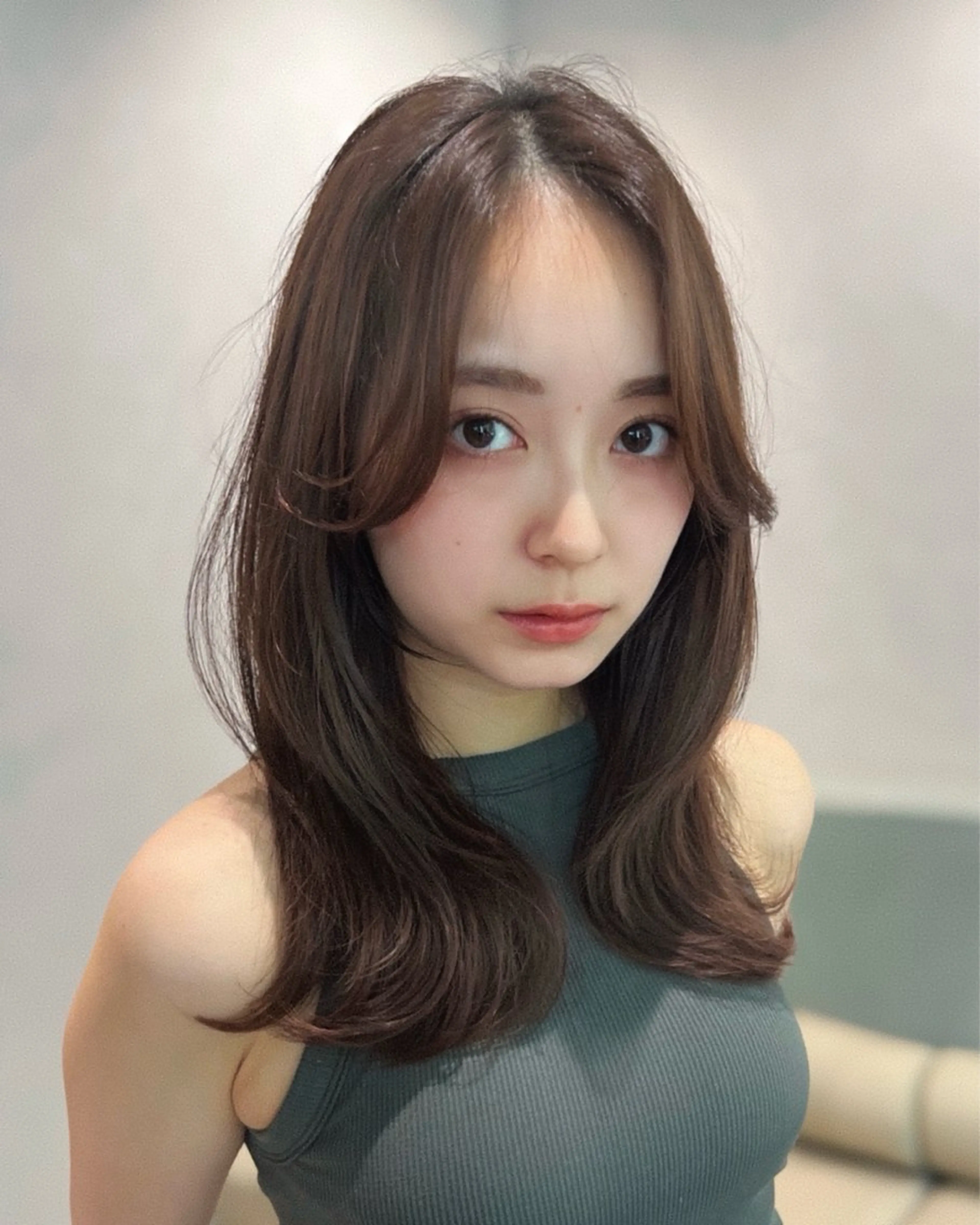 ミディアム カット ヘアカラー レイヤーカット/ くびれヘア佐藤大空のヘアスタイル