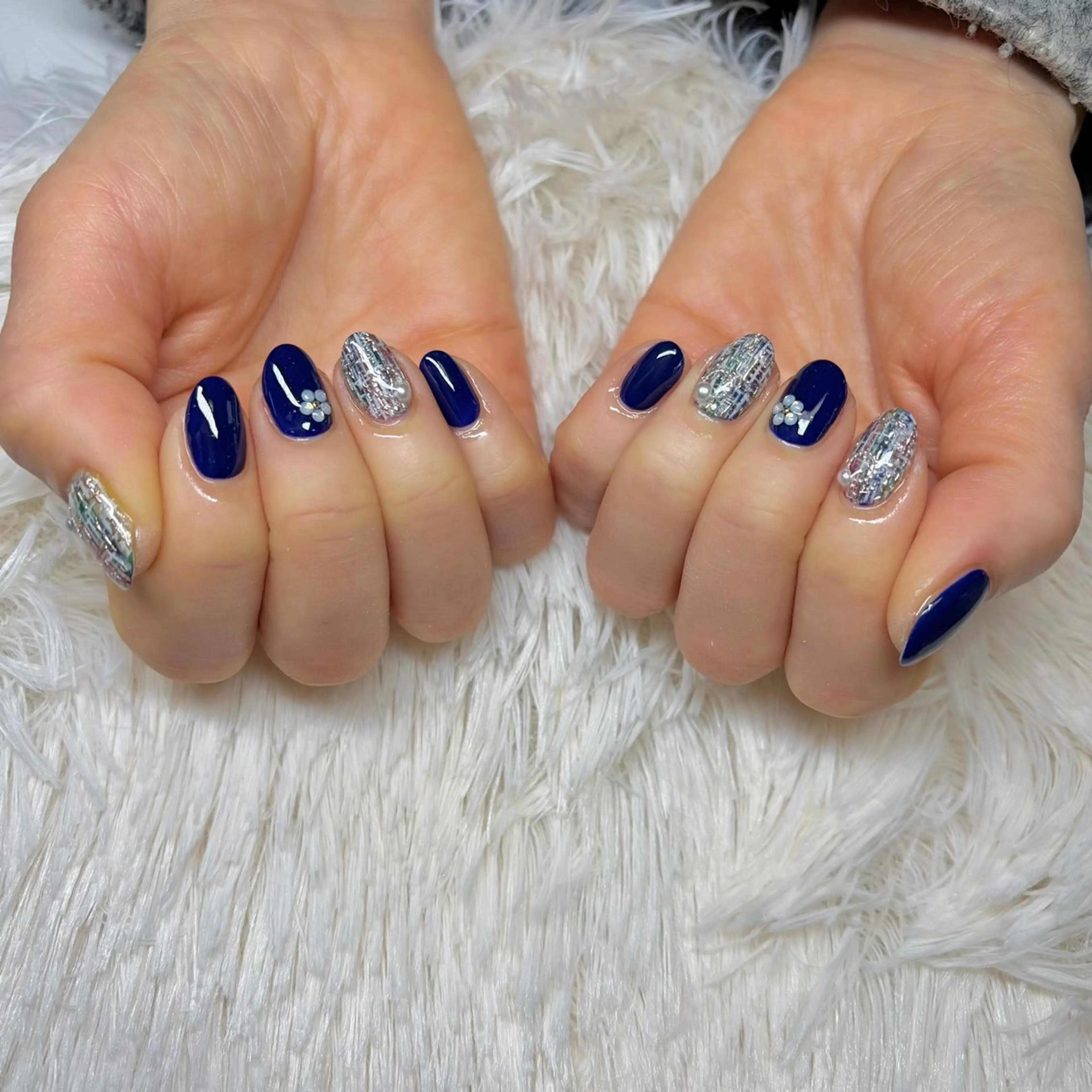 ネイル ツイードネイル ハンドネイル 森下 遥のネイルデザイン