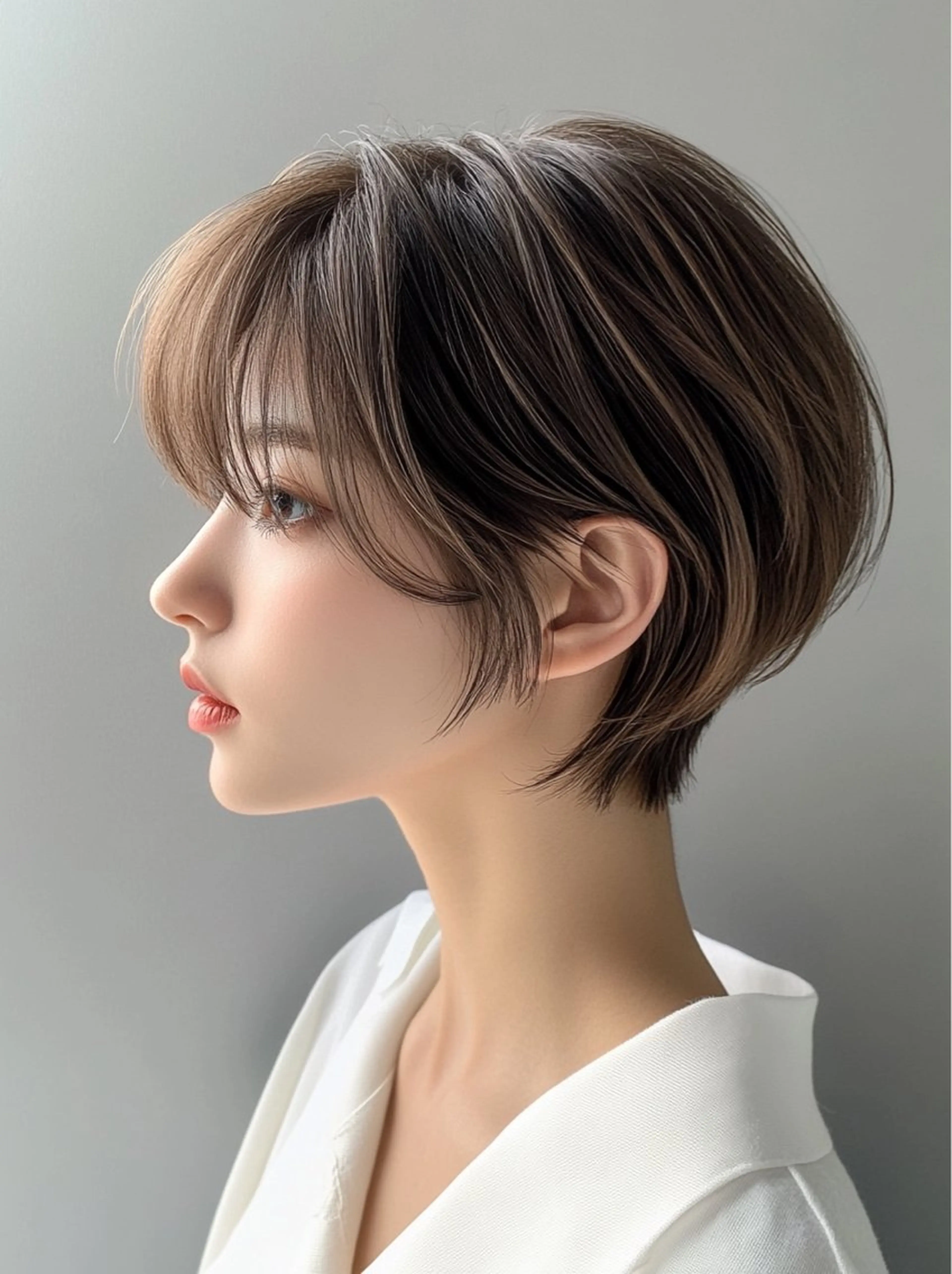 ショート カラー カット トリートメント レイヤー×顔周 り×髪質改善/MIUのヘアスタイル