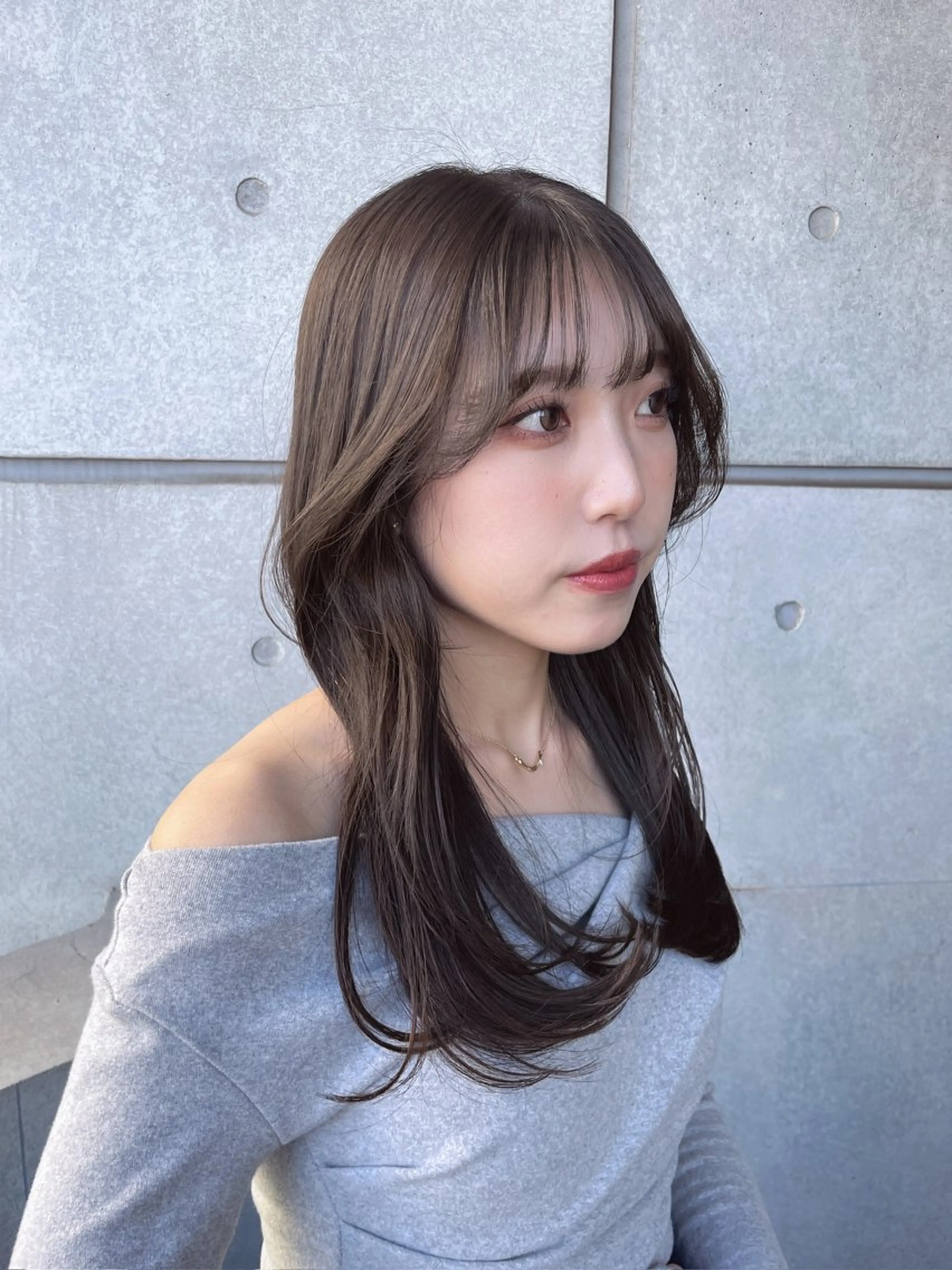 ロング カラー カット ヘアカラー 韓国レイヤー/透明感 /髪質改善/アジキのヘアスタイル