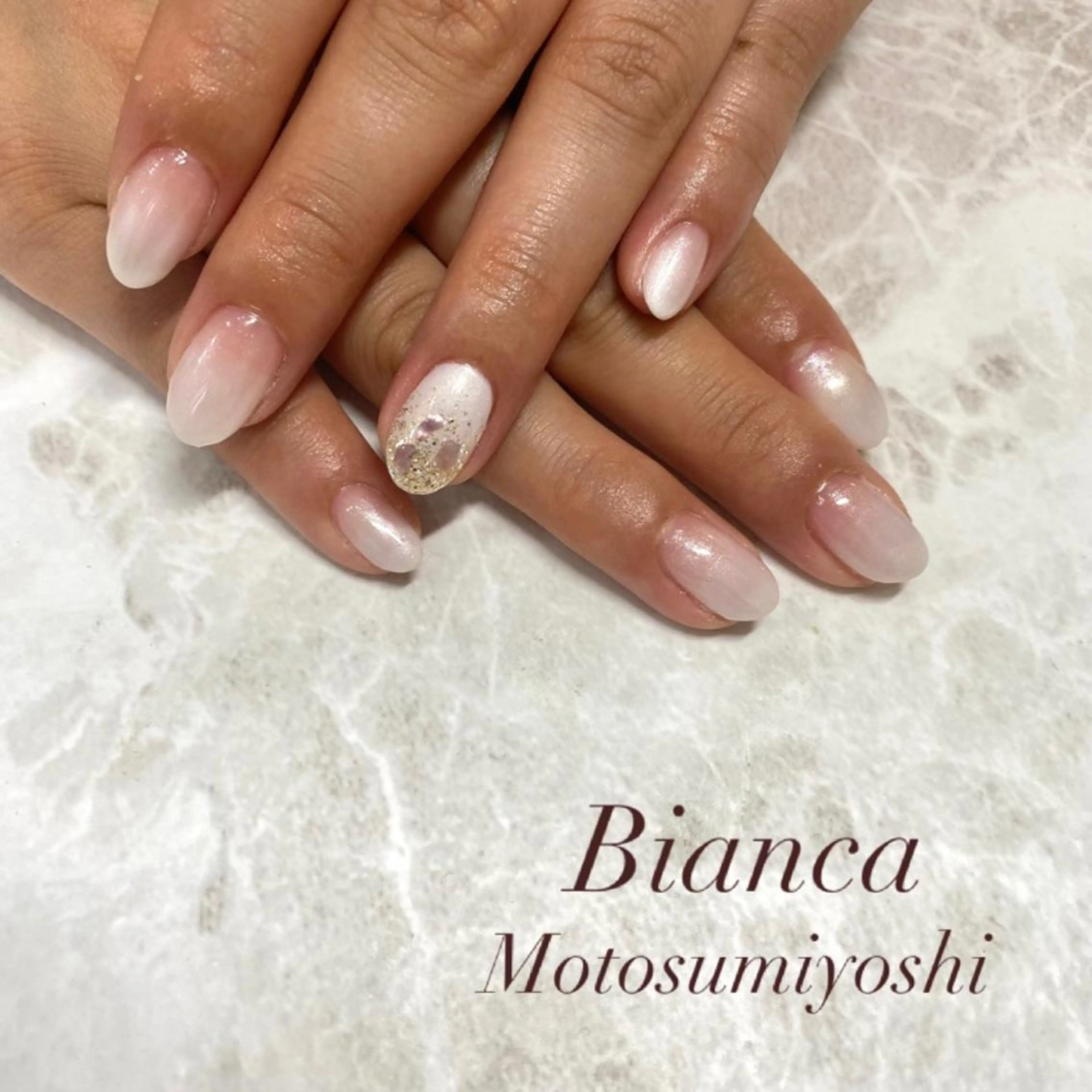 ネイル アニマル柄 オーロラネイル ブラウン 桜ネイル クリアネイル B☆STELLA SUNAKAWAのネイルデザイン