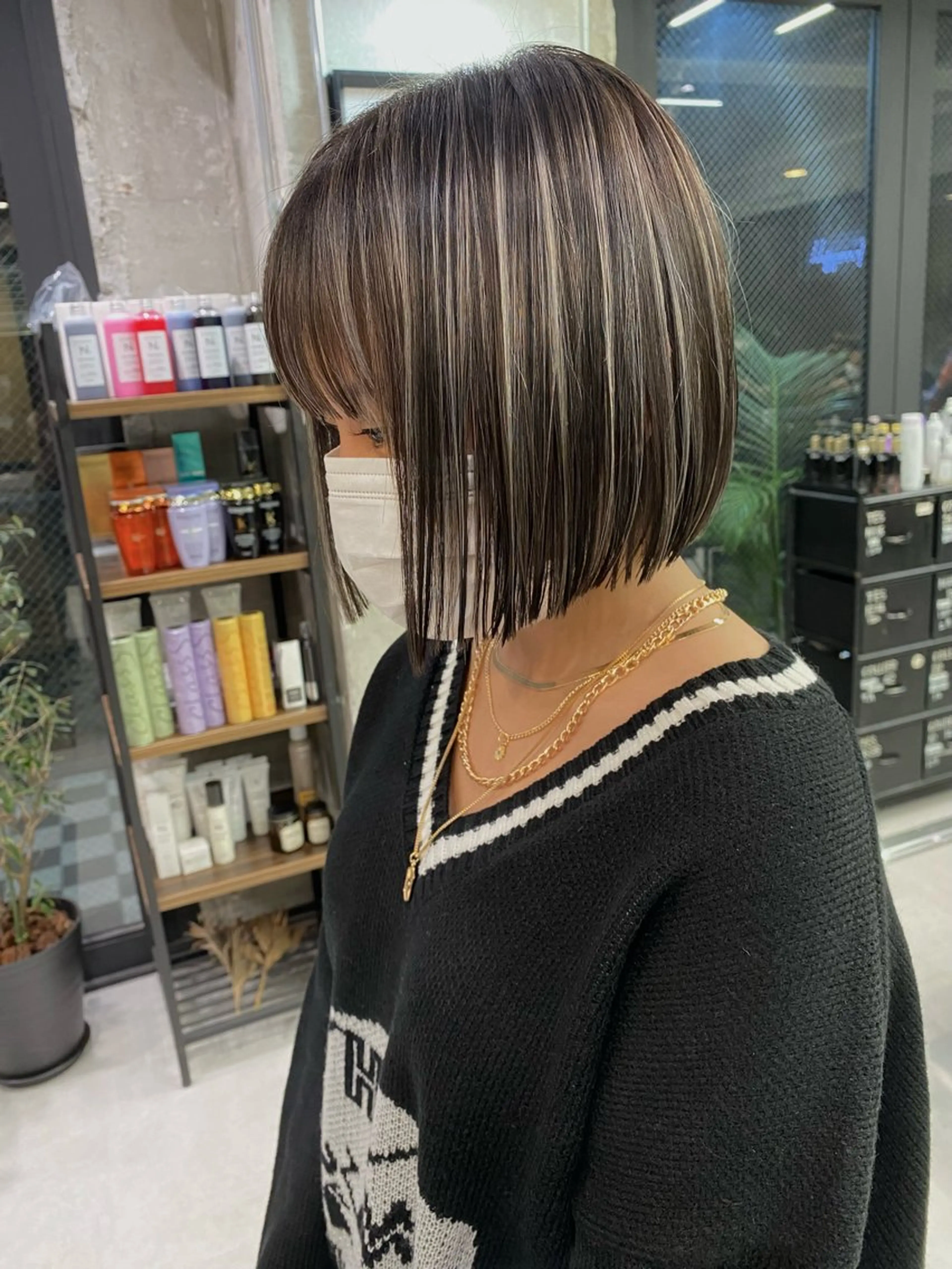 ミディアム カラー ヘアカラー ♡ハイライトカラー shinri♡のヘアスタイル