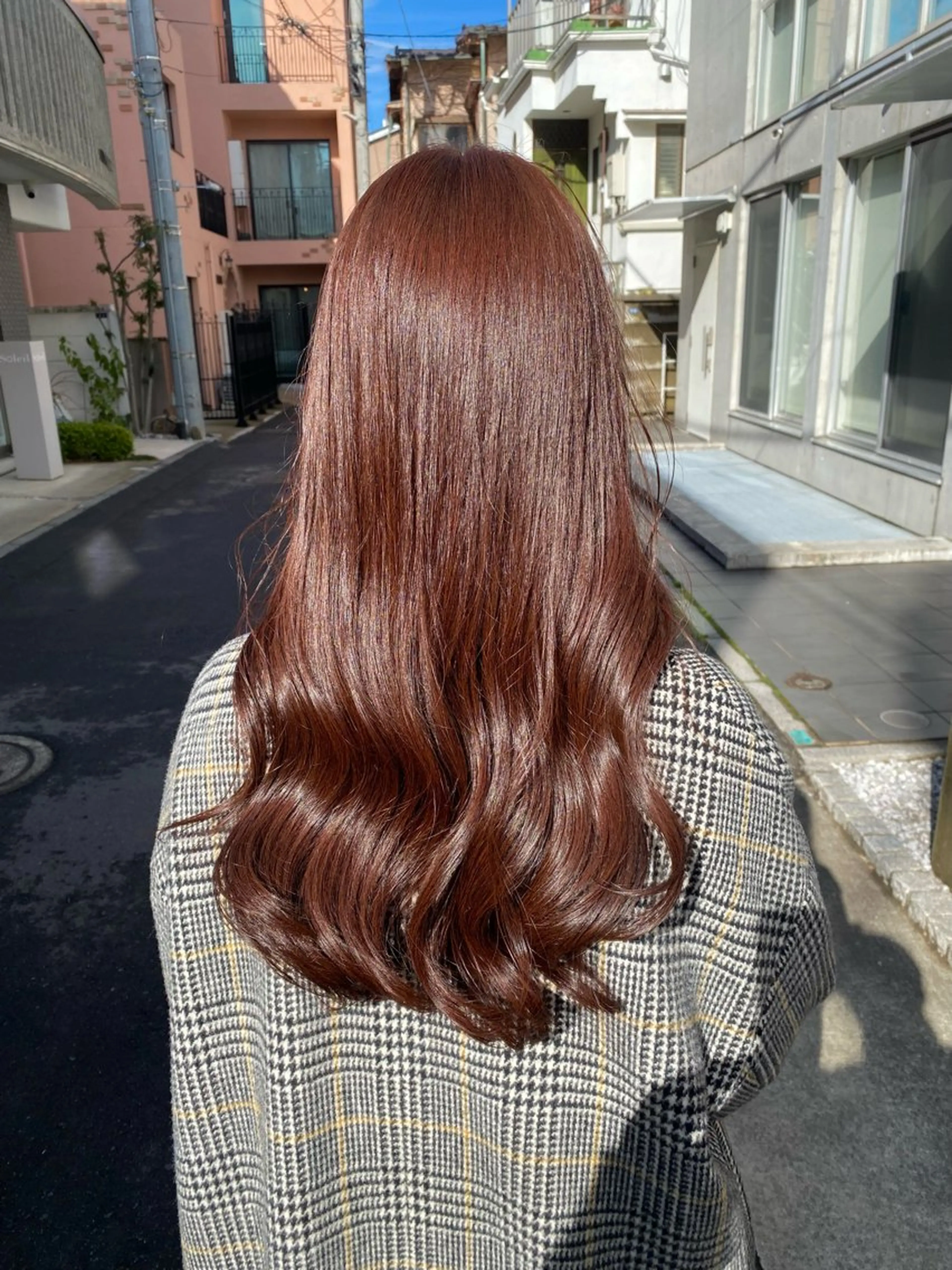 ロング カラー ブラウンカラー ピンクカラー ピンクブラウン カット ヘアカラー トリートメント グレージュ/透明感/ 韓国ヘア/RISAのヘアスタイル