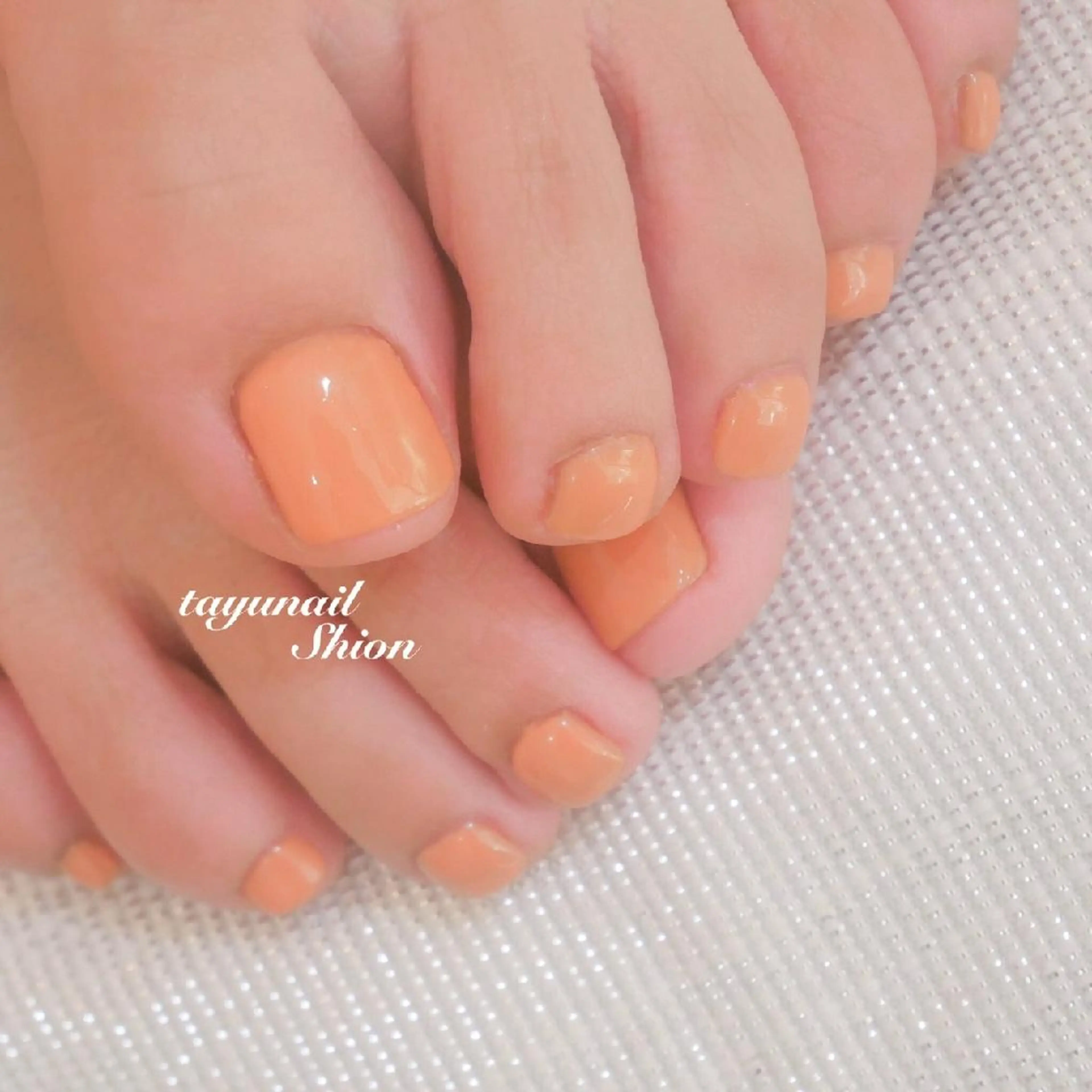 ネイル ブルー フットネイル ジェルネイル オレンジ パラジェル ネイルサロン・ネイルスクール　たゆnail所属・ネイルサロン 【たゆnail】のネイルデザイン