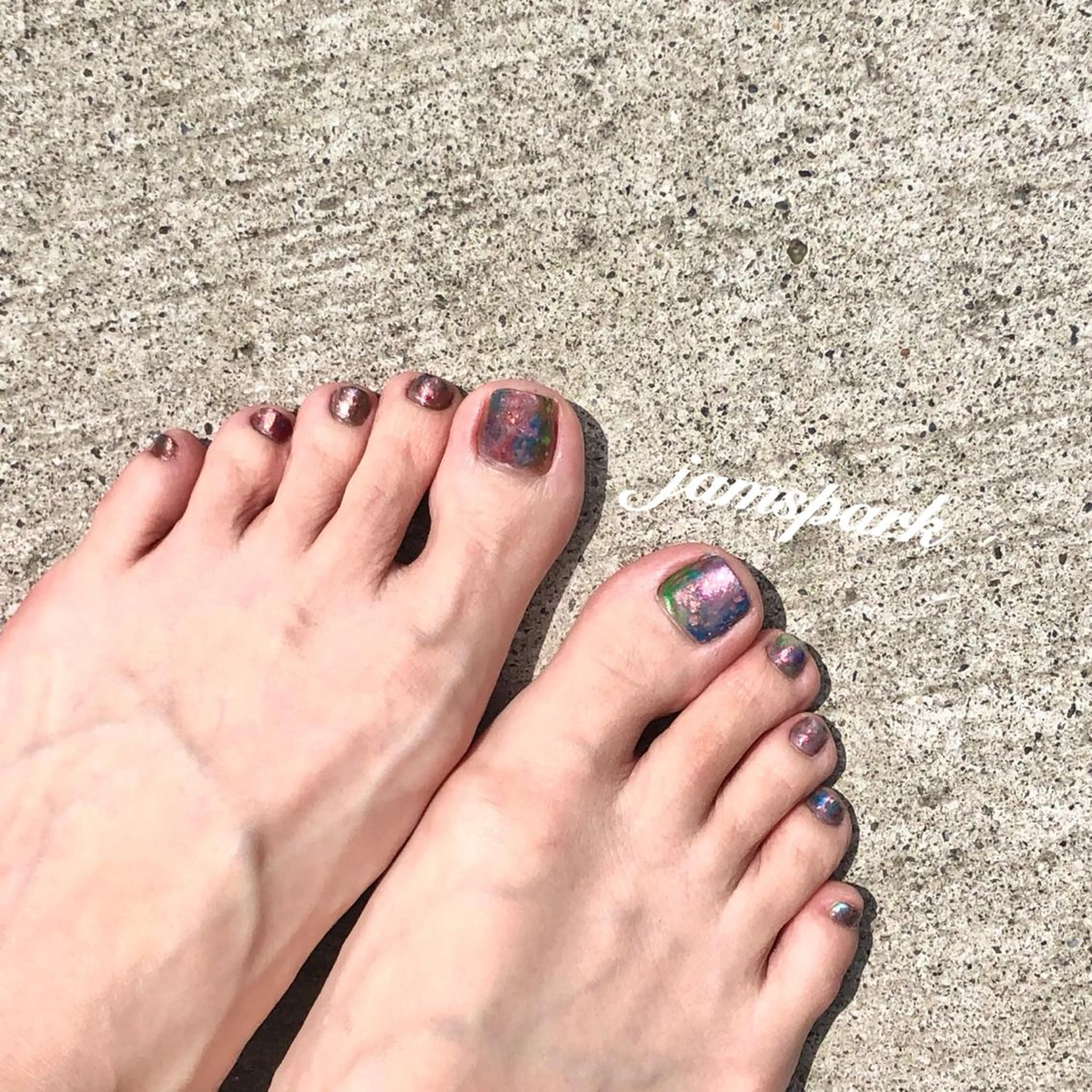 ネイル アートネイル オーロラネイル フットネイル グラデーション ニュアンスネイル jamspark ✨のネイルデザイン