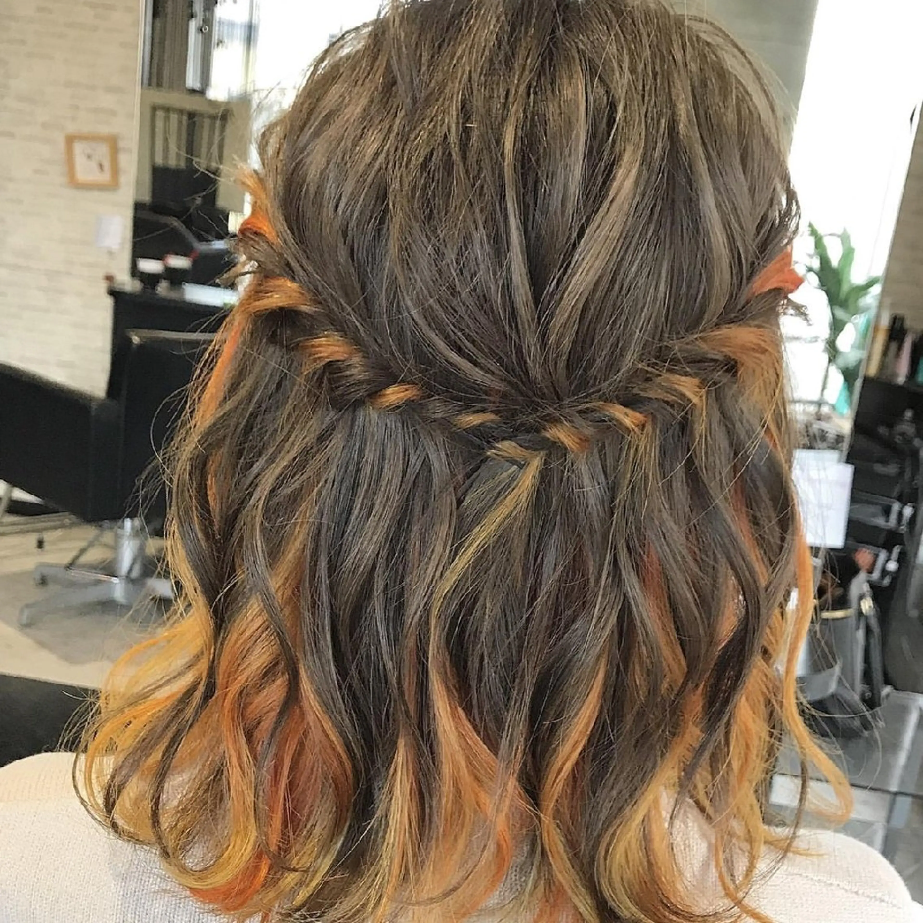 ミディアム ヘアアレンジ 派手髪/ハイトーン/ エクステ✨ユウキのヘアスタイル